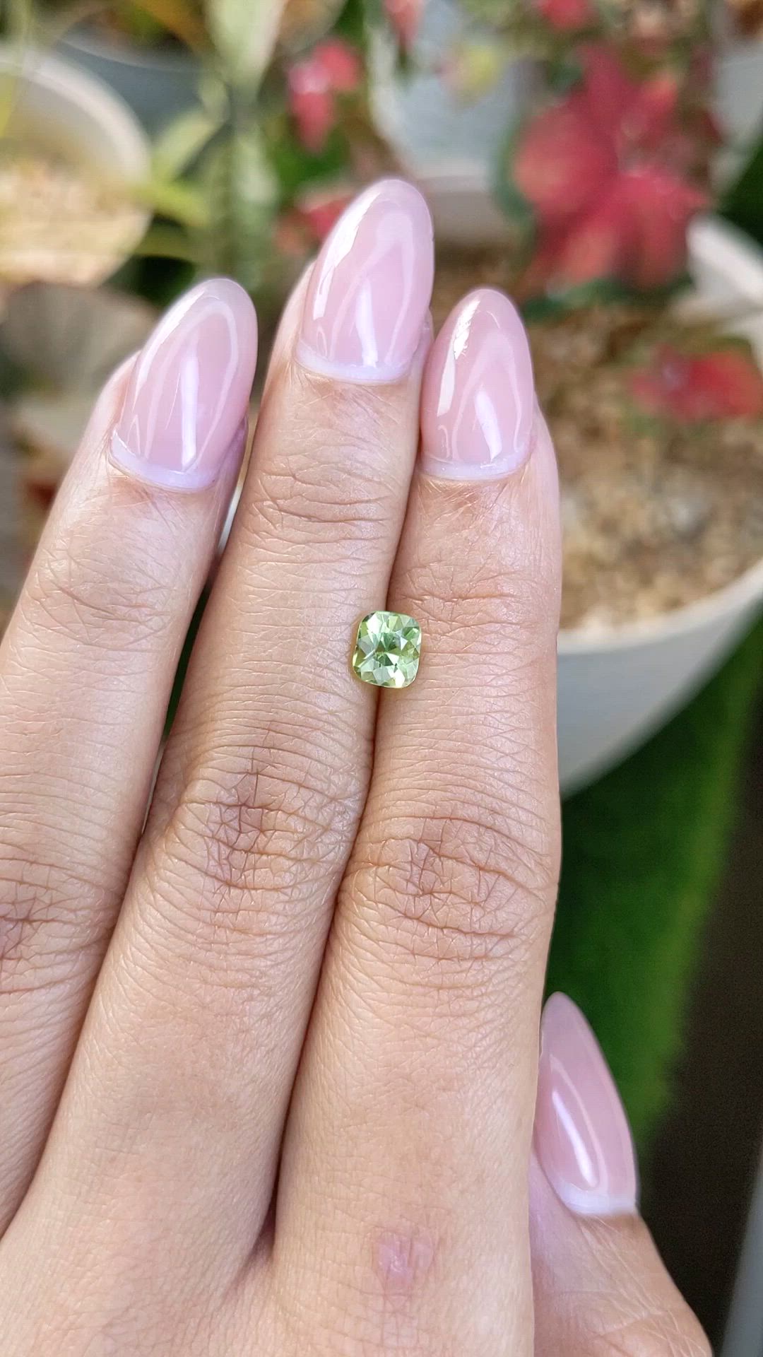 0.82 Ct. Green (Lime Green) Peridot from Pakistan Size Video