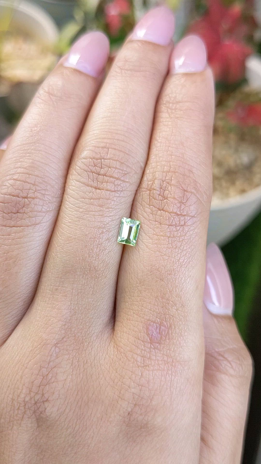 0.48 Ct. Yellowish Green Peridot from Ceylon (Sri Lanka) Size Video