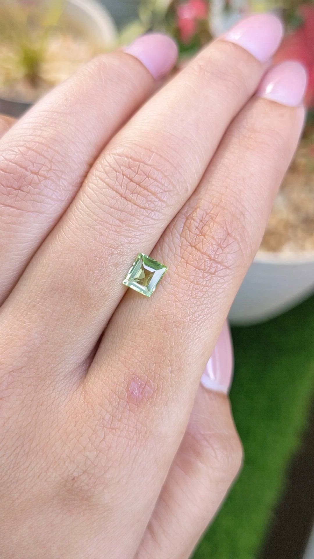 0.76 Ct. Yellowish Green Peridot from Pakistan Size Video