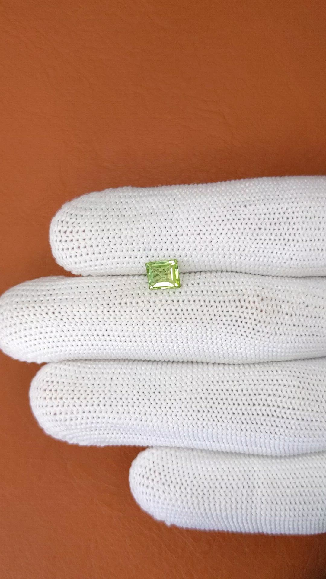 0.76 Ct. Yellowish Green Peridot from Pakistan Size Video