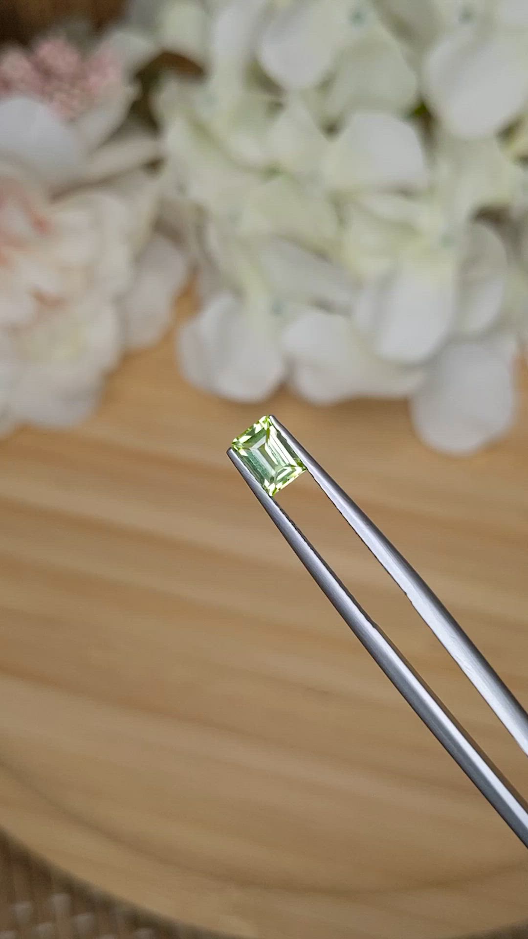 0.53 Ct. Green (Lime Green) Peridot from Pakistan Size Video