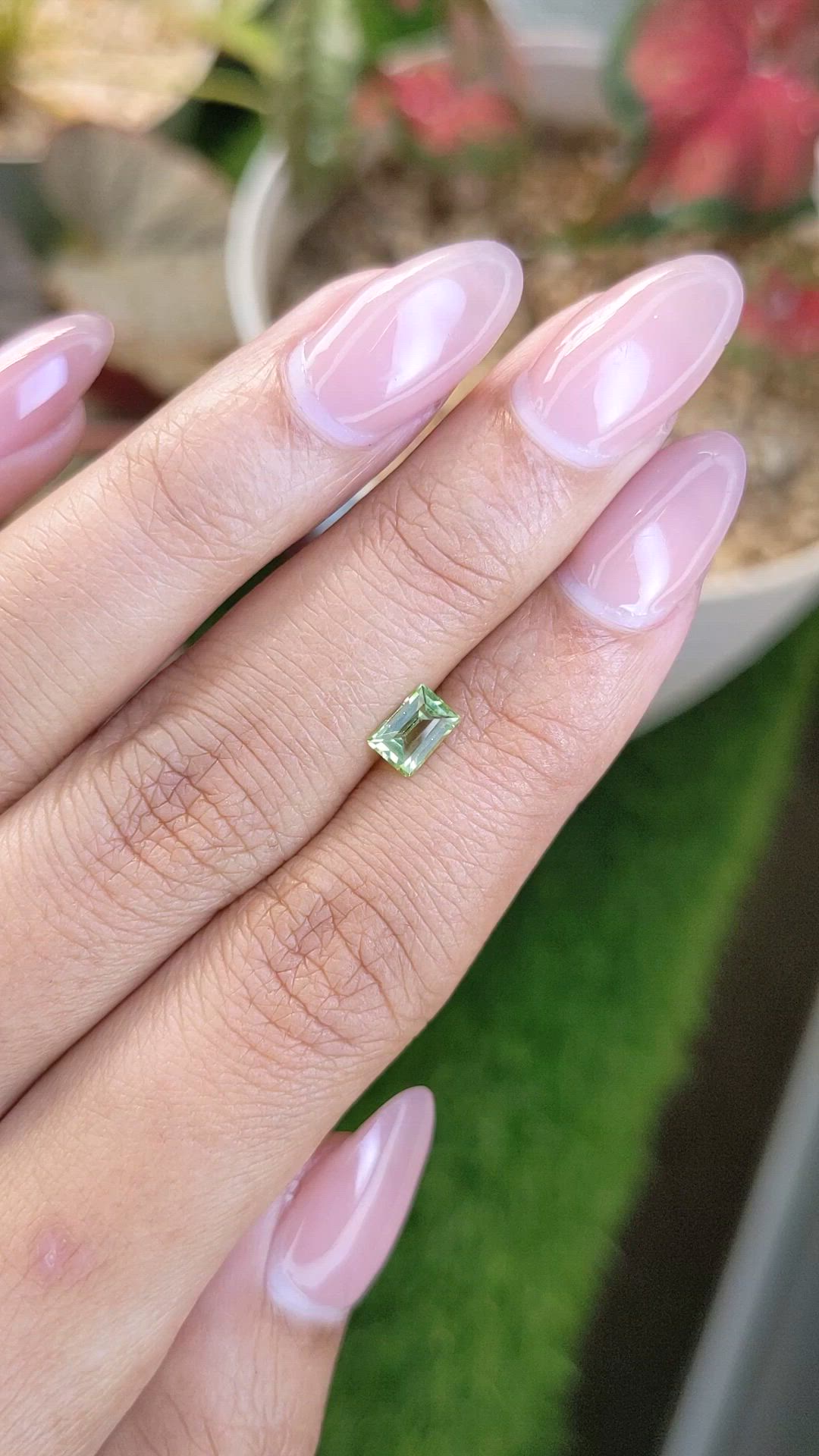 0.53 Ct. Green (Lime Green) Peridot from Pakistan Size Video