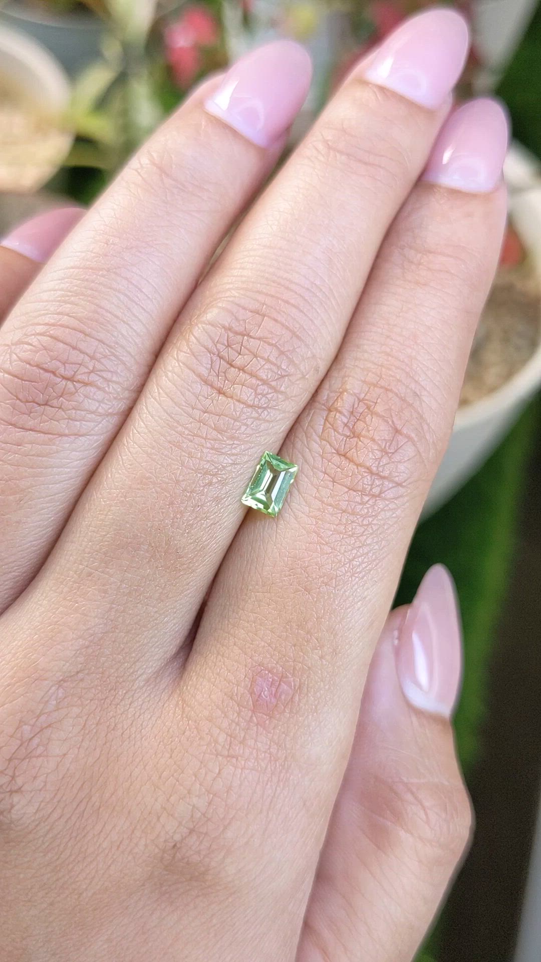 0.53 Ct. Green (Lime Green) Peridot from Pakistan Size Video