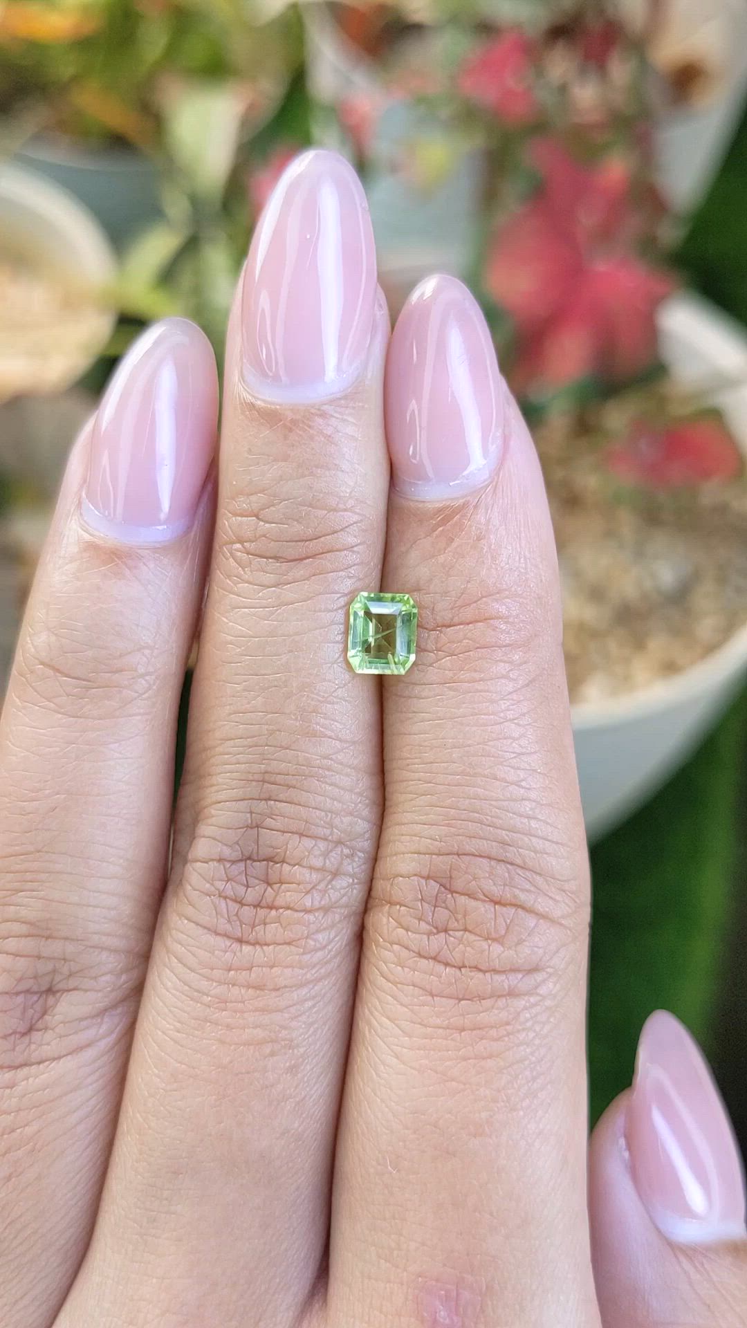 0.76 Ct. Yellowish Green Peridot from Pakistan Size Video