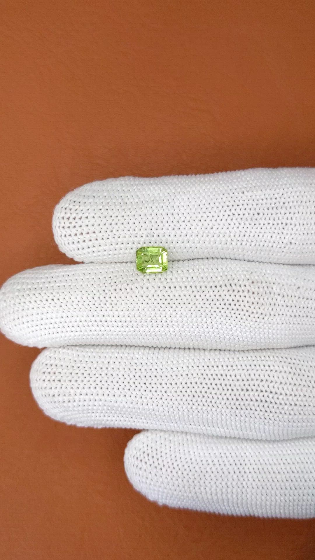 0.76 Ct. Yellowish Green Peridot from Pakistan Size Video