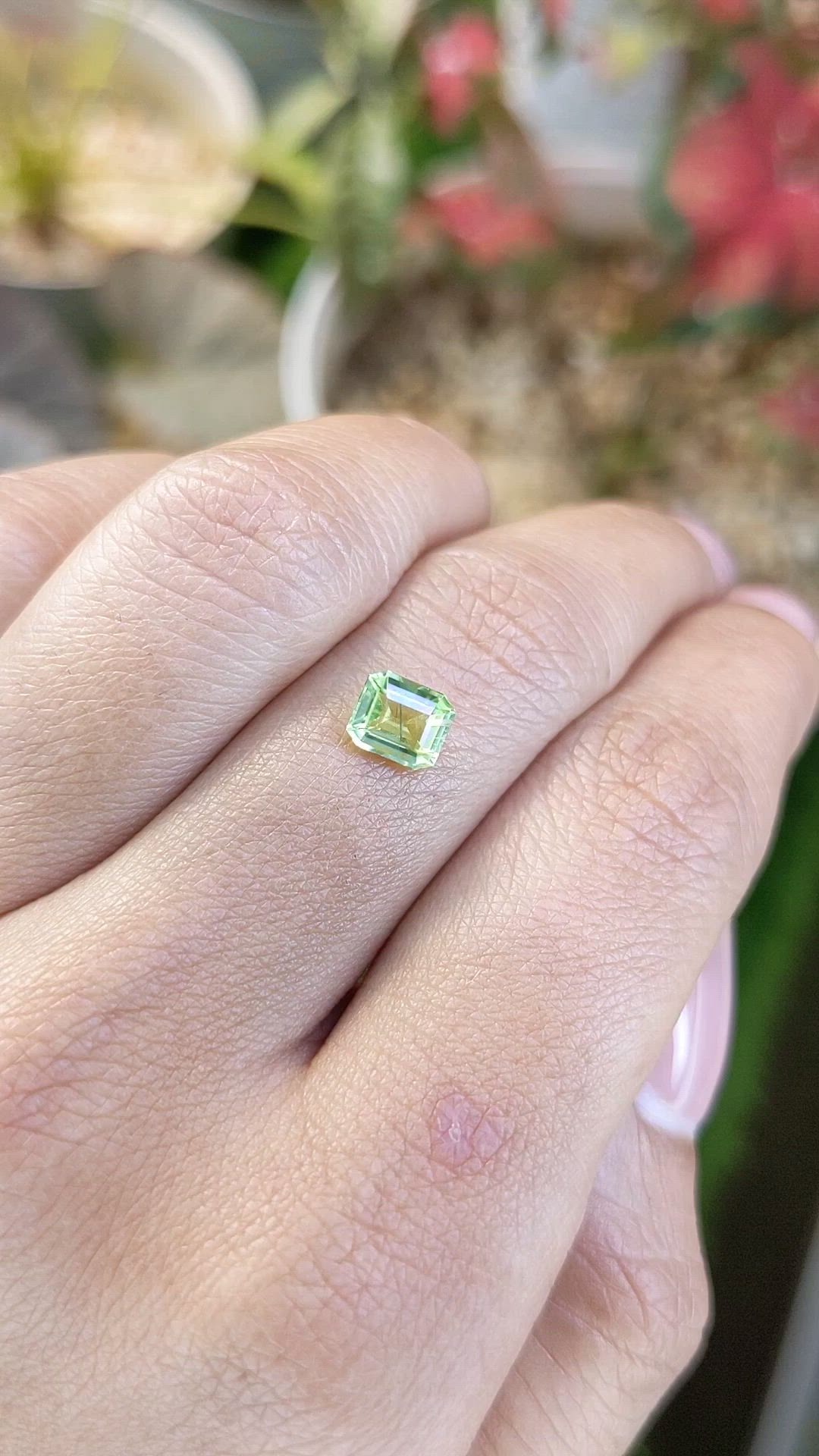 0.76 Ct. Yellowish Green Peridot from Pakistan Size Video