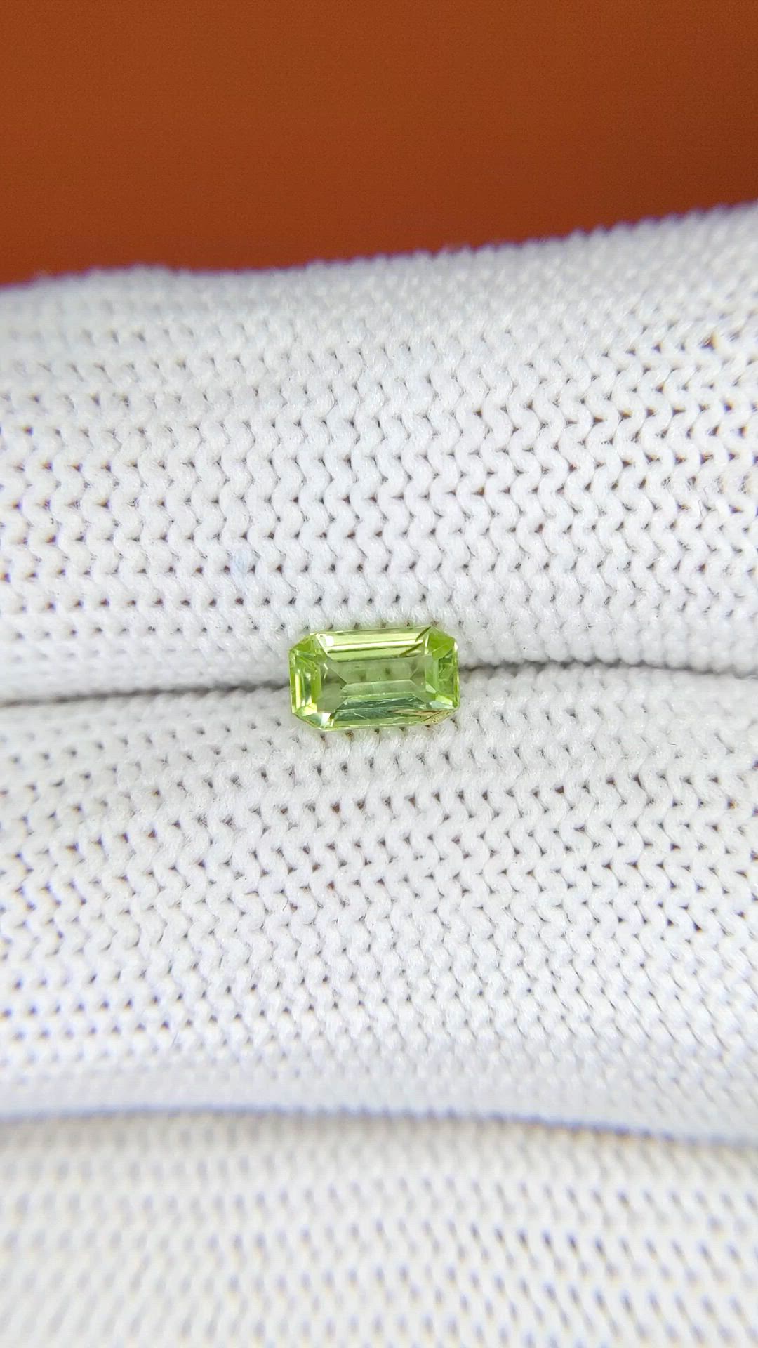 0.62 Ct. Green (Lime Green) Peridot from Pakistan Size Video
