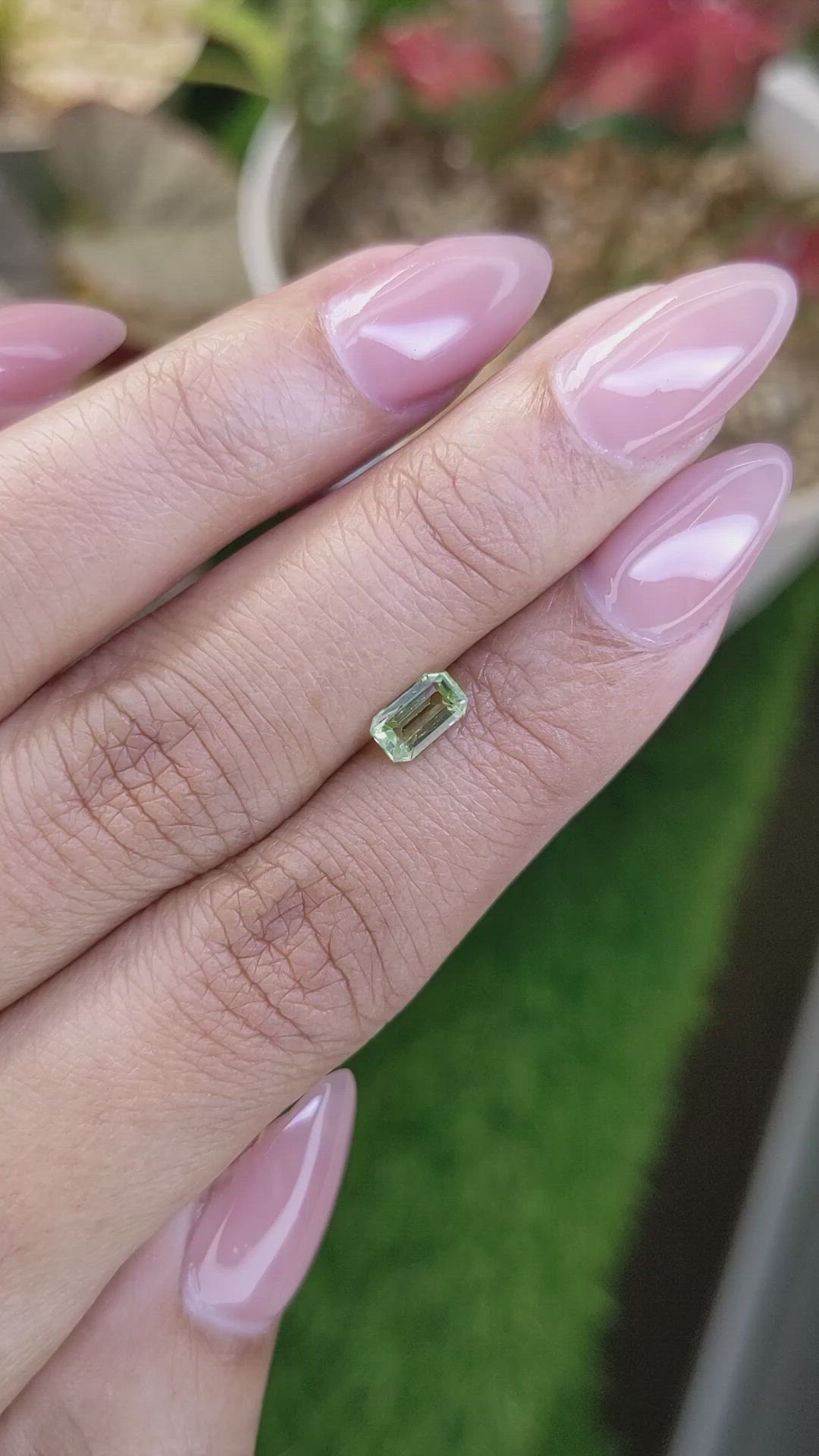 0.62 Ct. Green (Lime Green) Peridot from Pakistan Size Video