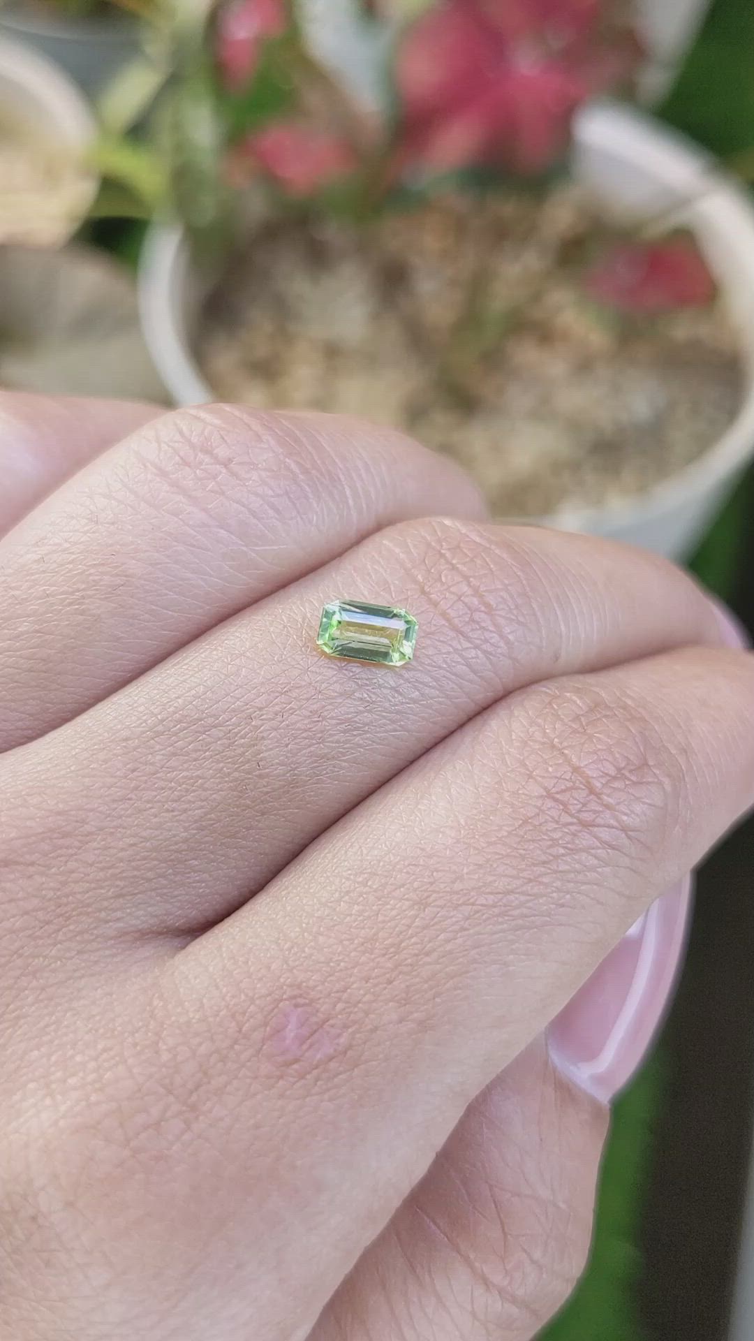 0.62 Ct. Green (Lime Green) Peridot from Pakistan Size Video