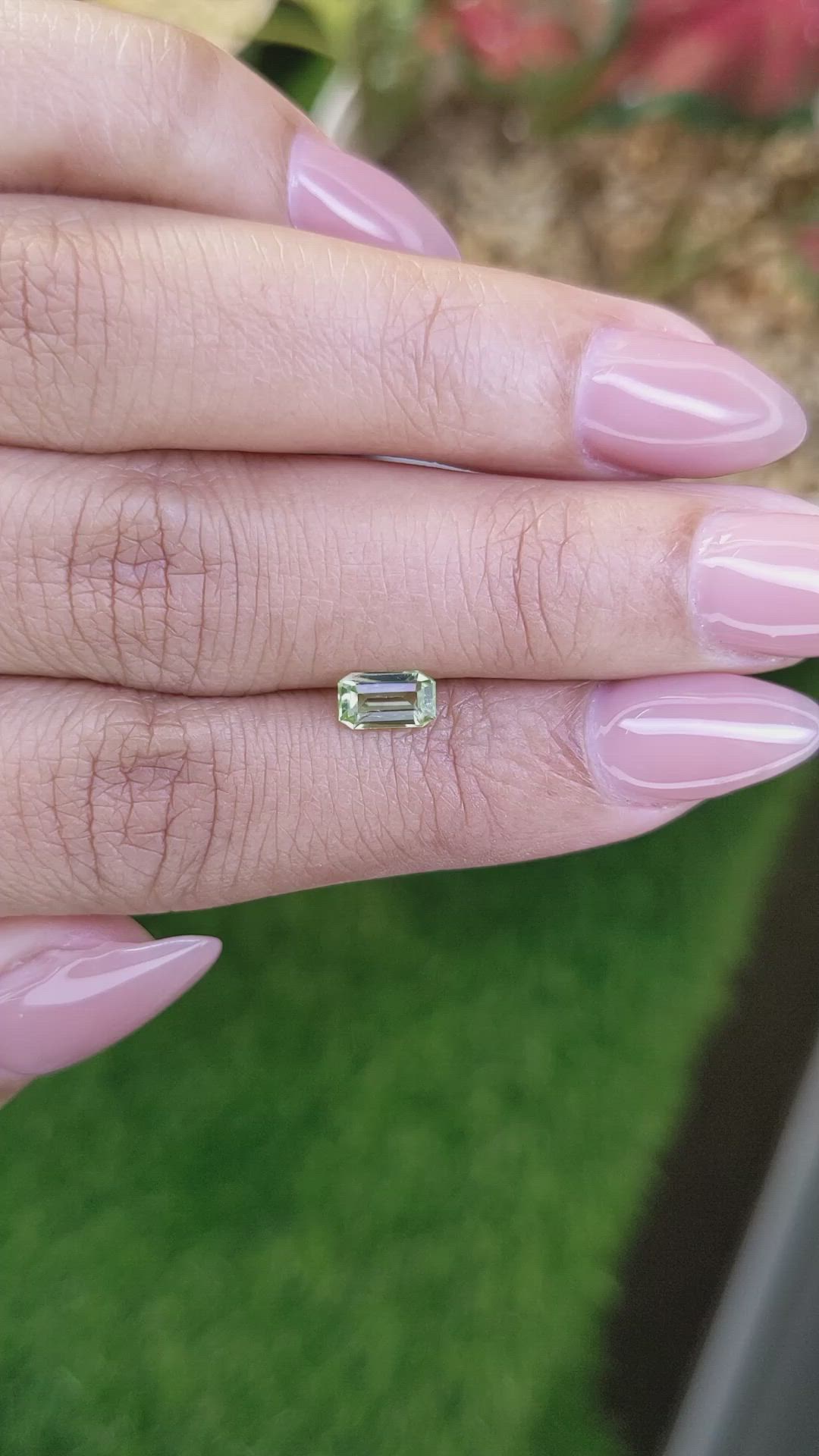0.62 Ct. Green (Lime Green) Peridot from Pakistan Size Video