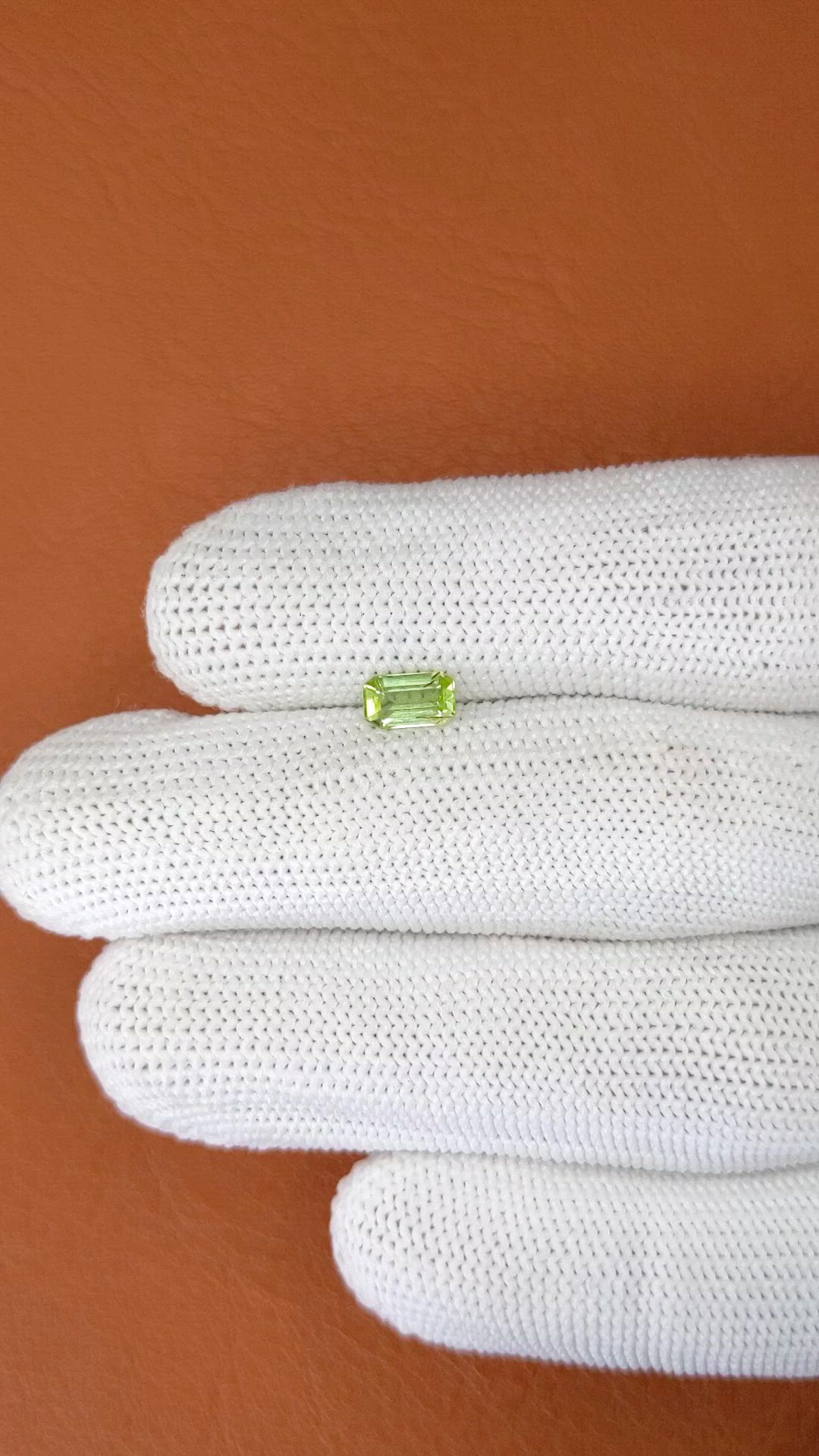 0.62 Ct. Green (Lime Green) Peridot from Pakistan Size Video