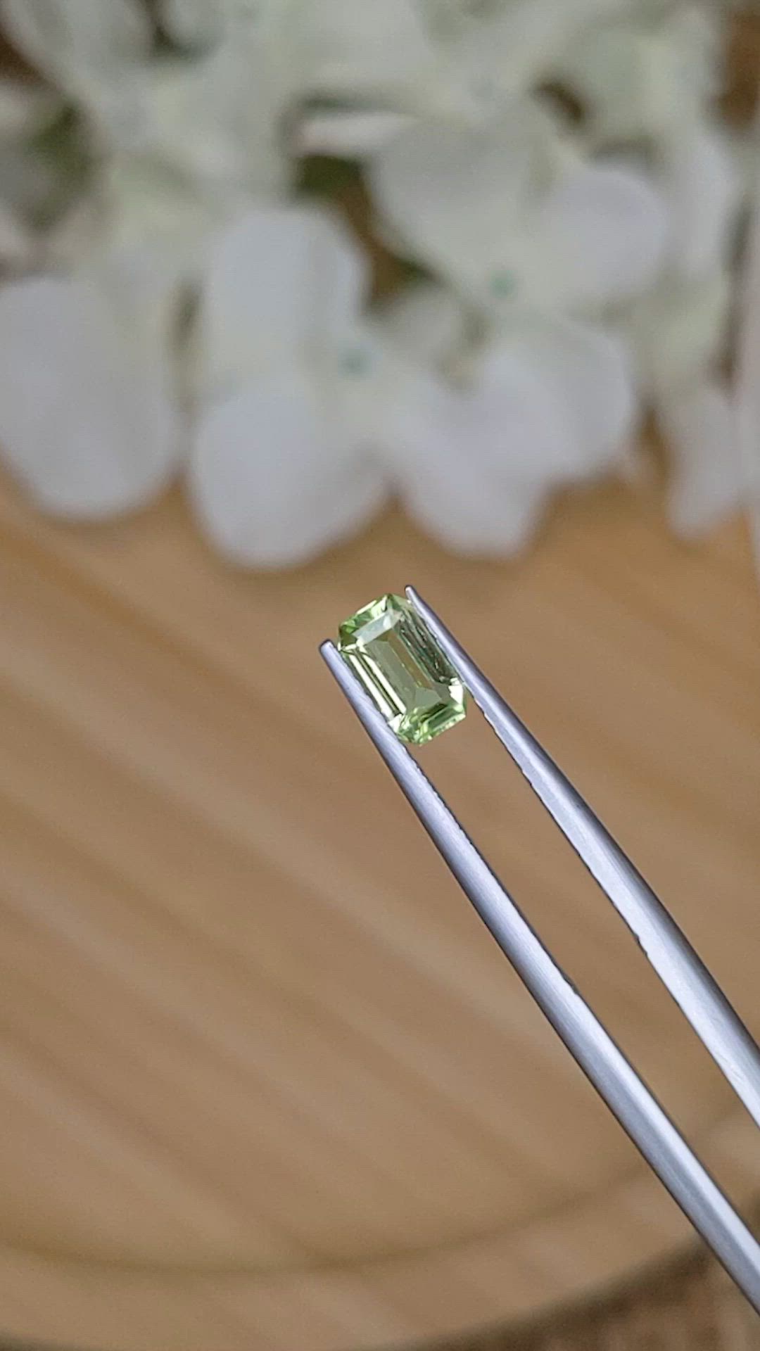 0.62 Ct. Green (Lime Green) Peridot from Pakistan Size Video