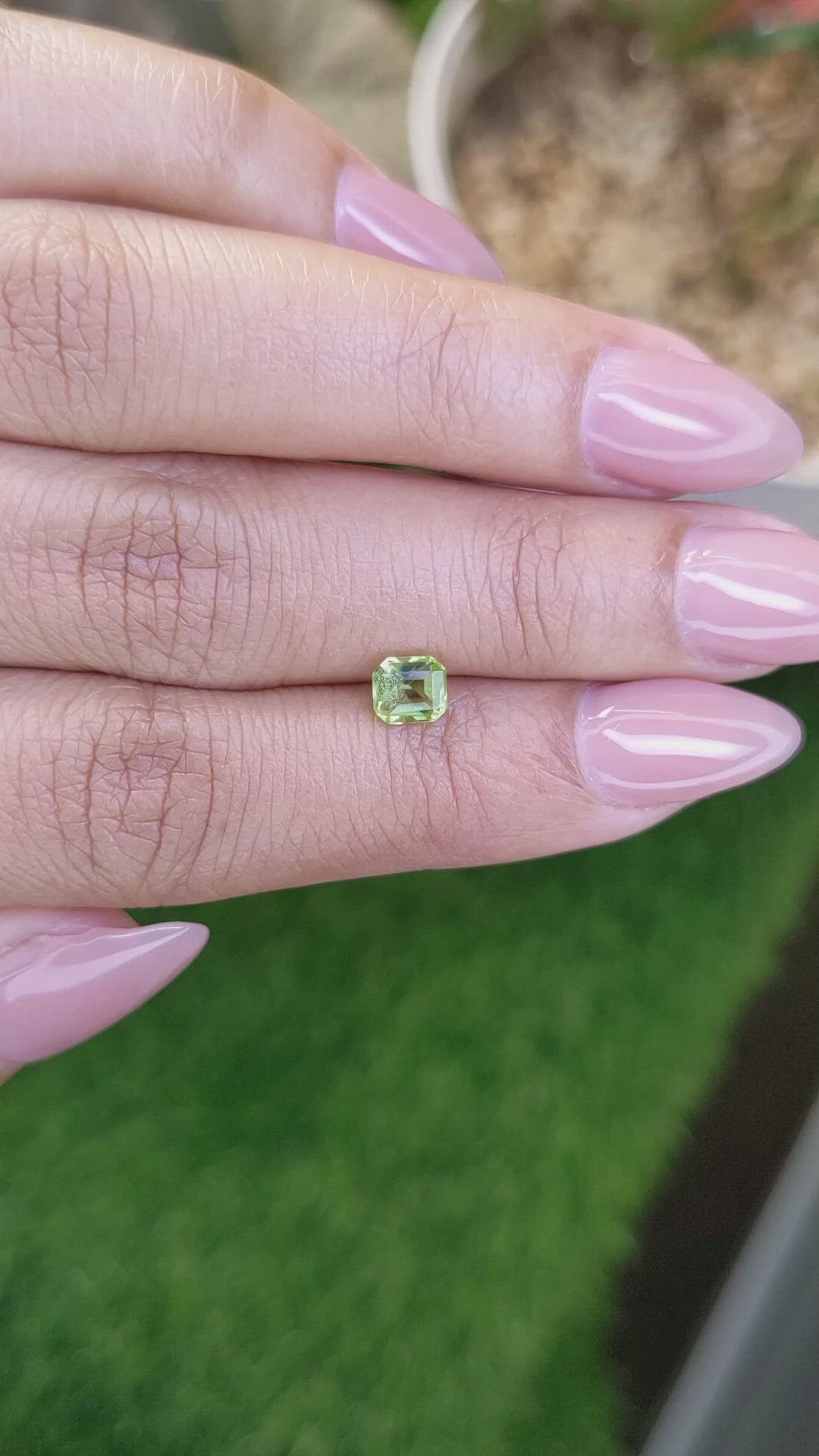0.67 Ct. Green (Lime Green) Peridot from Pakistan Size Video