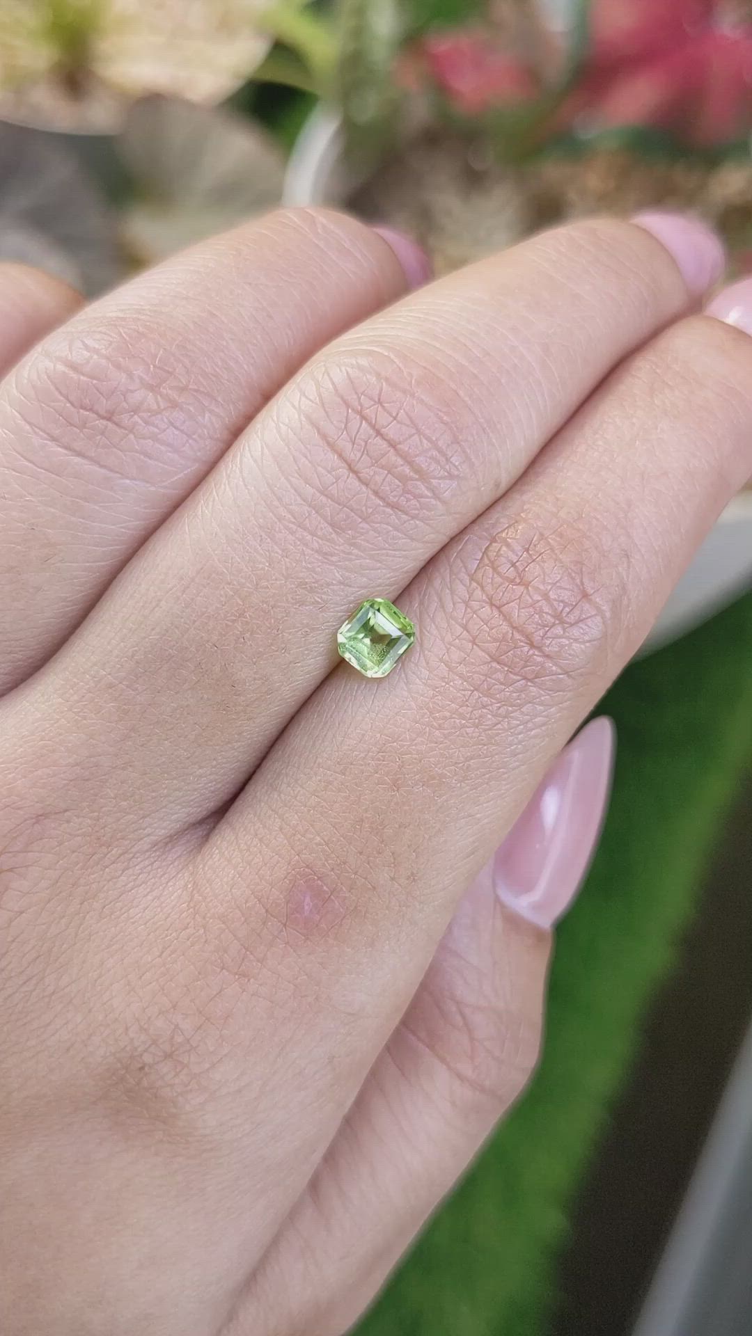0.67 Ct. Green (Lime Green) Peridot from Pakistan Size Video