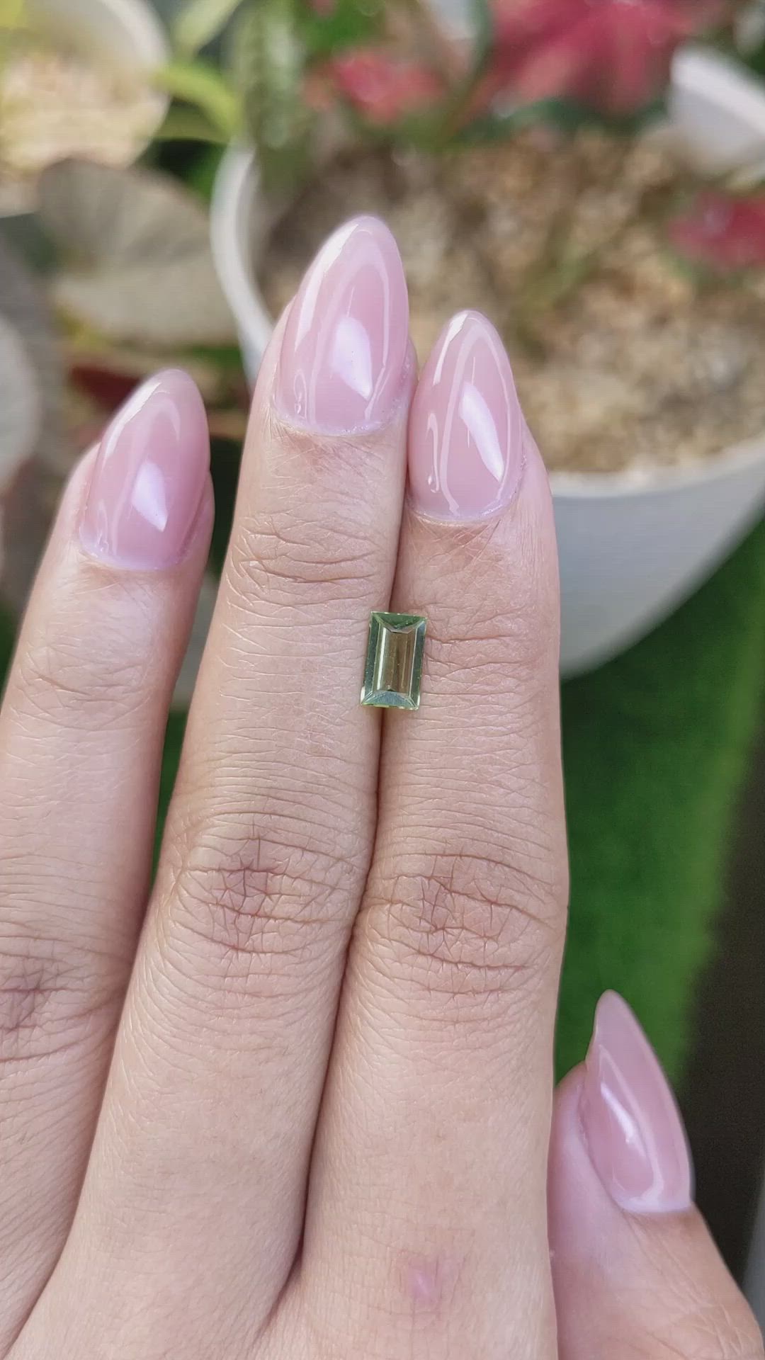 0.69 Ct. Green (Lime Green) Peridot from Ceylon (Sri Lanka) Size Video