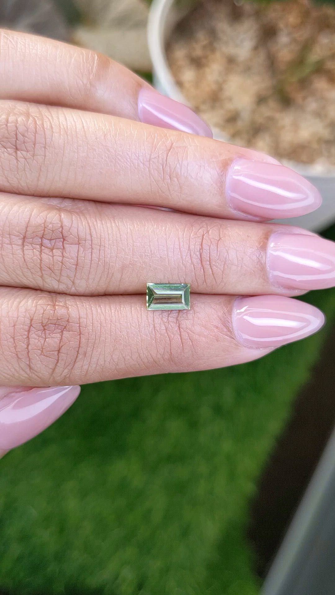 0.69 Ct. Green (Lime Green) Peridot from Ceylon (Sri Lanka) Size Video