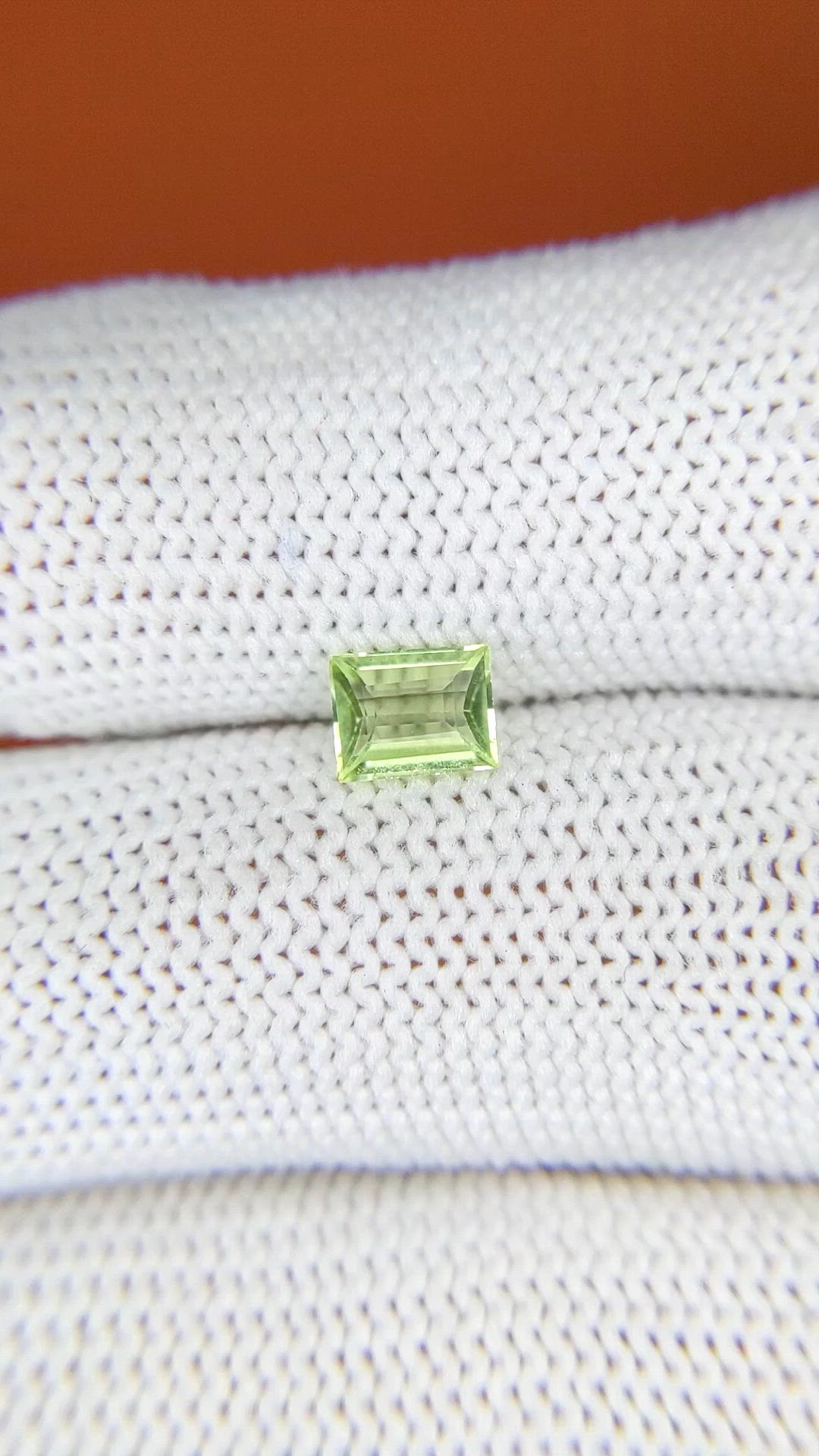 0.58 Ct. Yellowish Green Peridot from Pakistan Size Video
