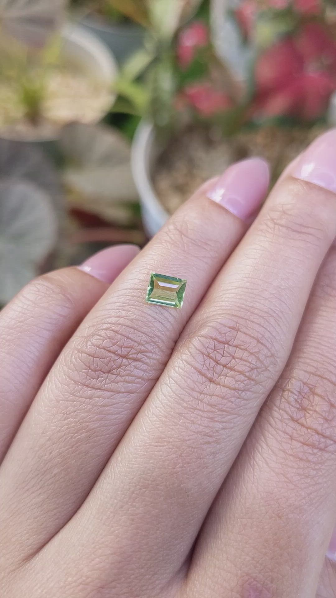 0.58 Ct. Yellowish Green Peridot from Pakistan Size Video