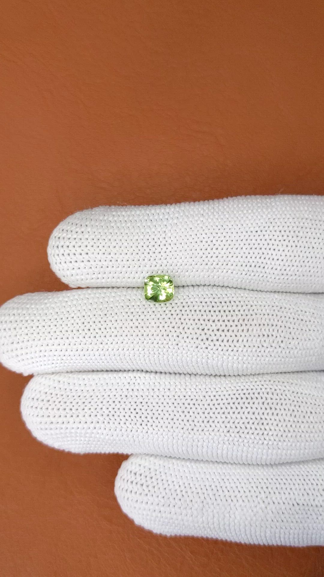 0.78 Ct. Yellowish Green Peridot from Pakistan Size Video