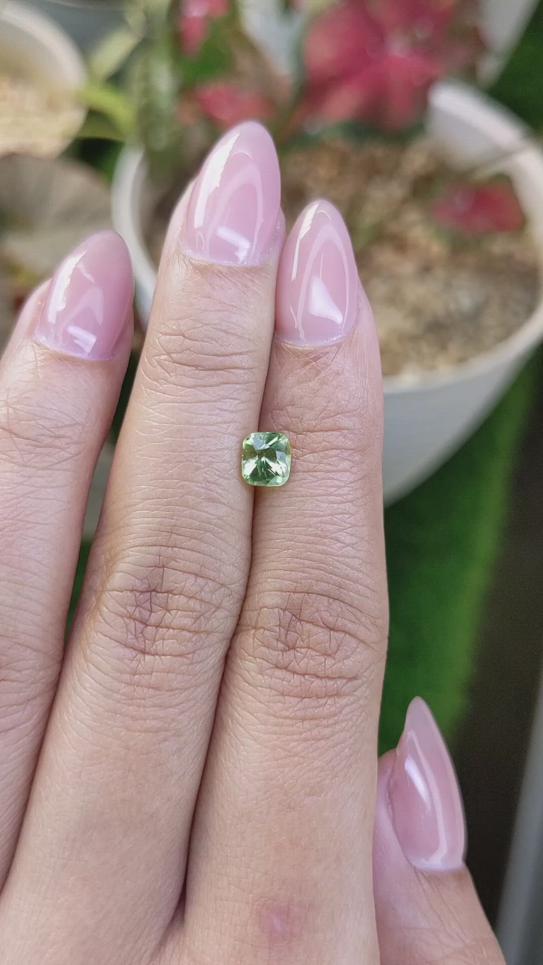 0.78 Ct. Yellowish Green Peridot from Pakistan Size Video