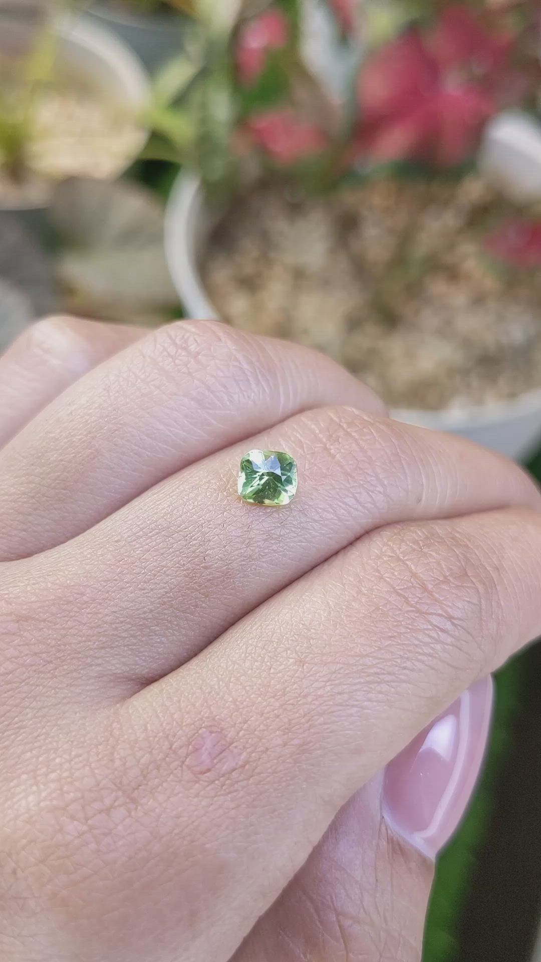 0.78 Ct. Yellowish Green Peridot from Pakistan Size Video
