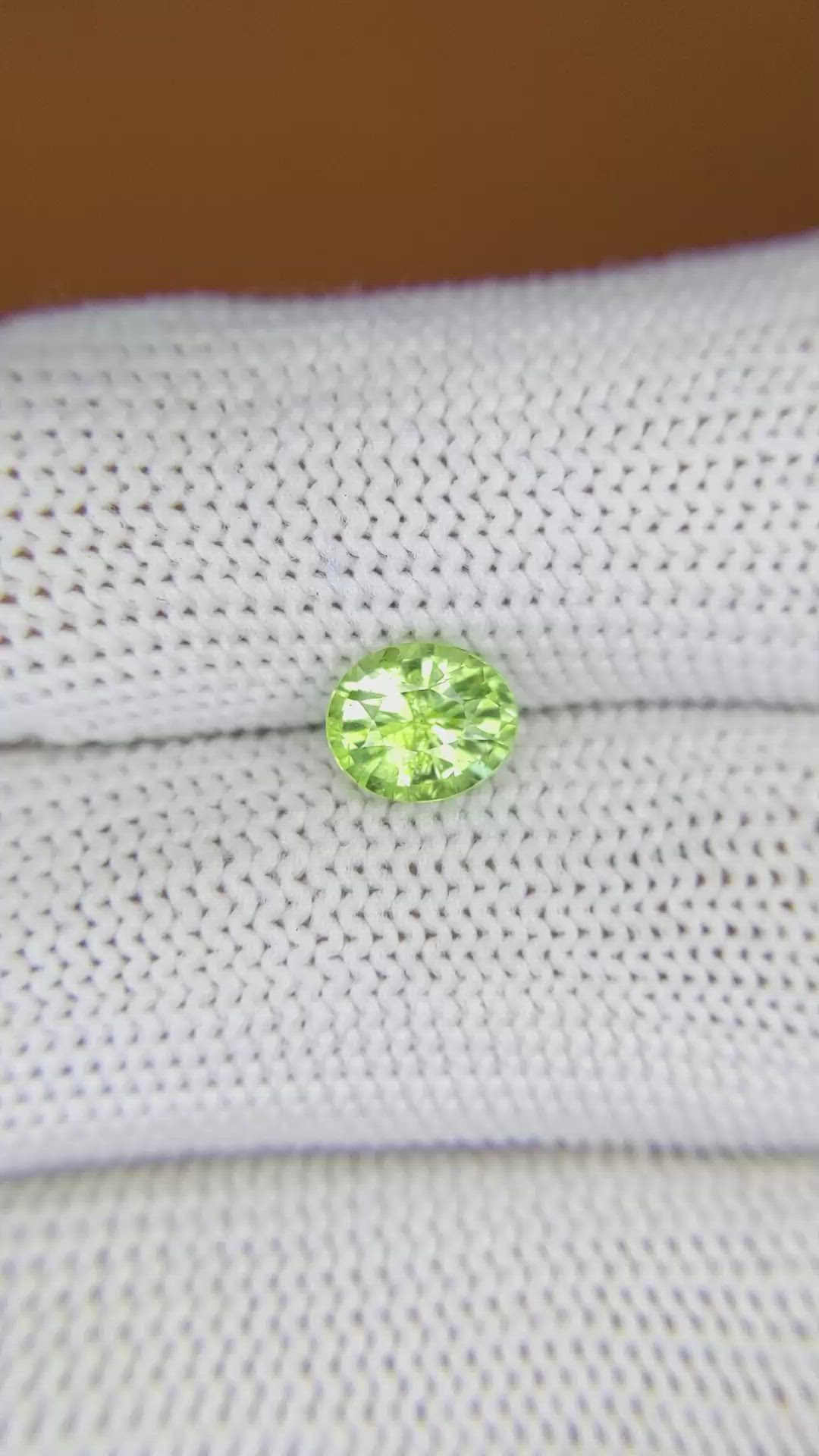 1.14 Ct. Yellowish Green Peridot from Pakistan Size Video
