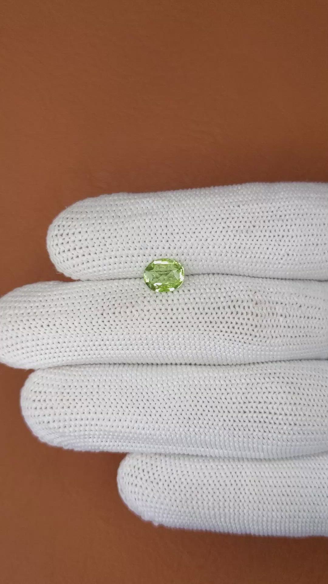 1.07 Ct. Yellowish Green Peridot from Pakistan Size Video