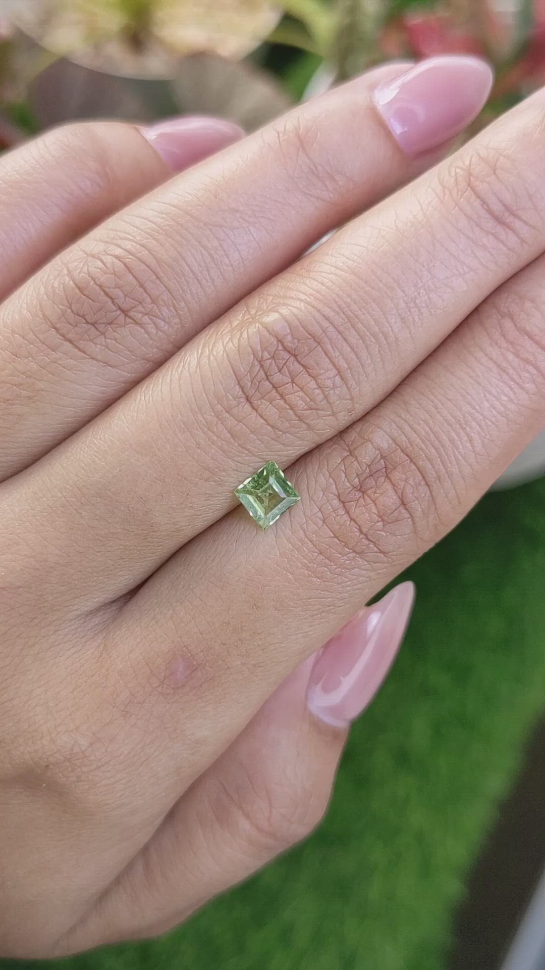 0.59 Ct. Green (Lime Green) Peridot from Pakistan Size Video
