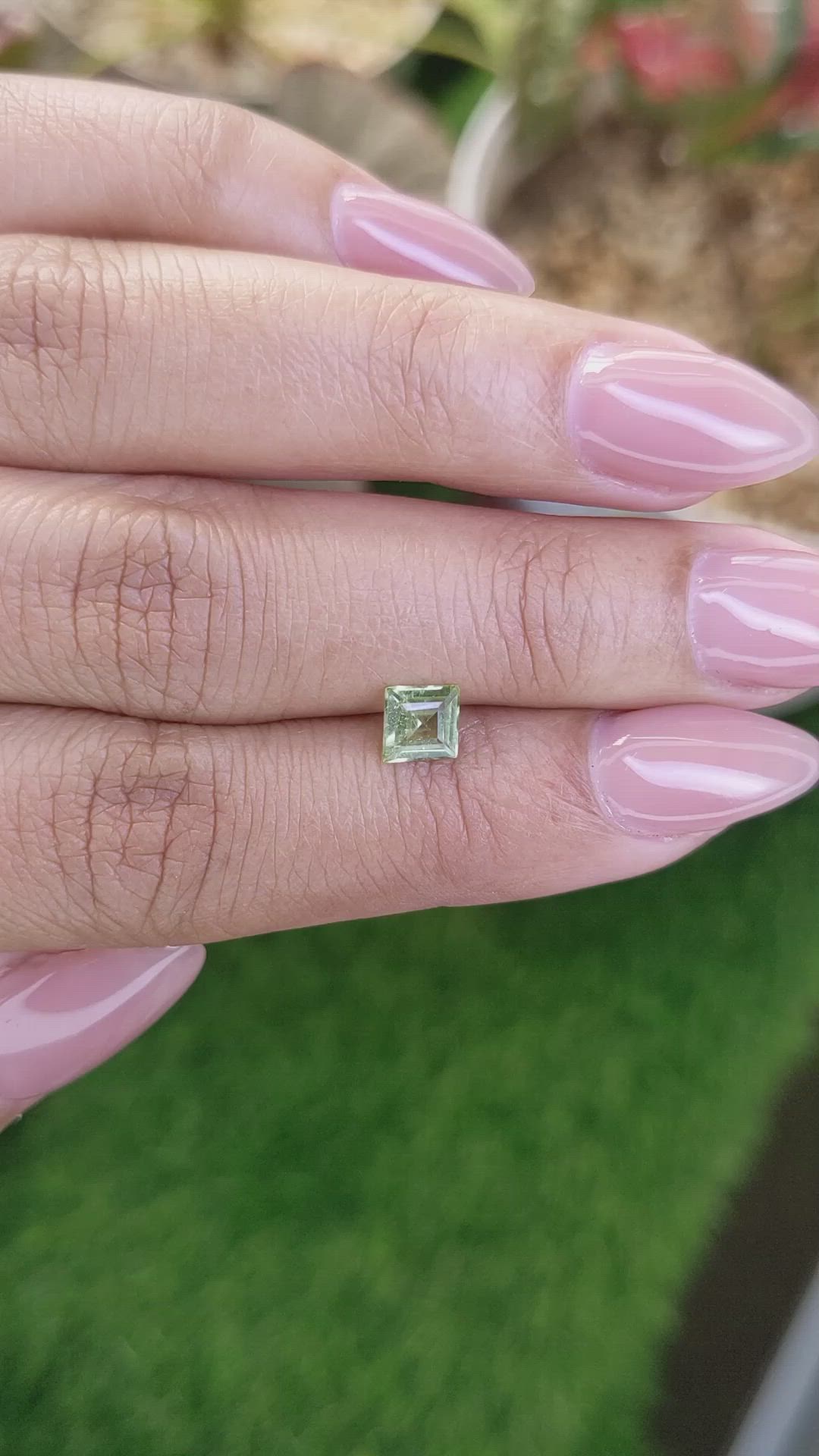 0.59 Ct. Green (Lime Green) Peridot from Pakistan Size Video