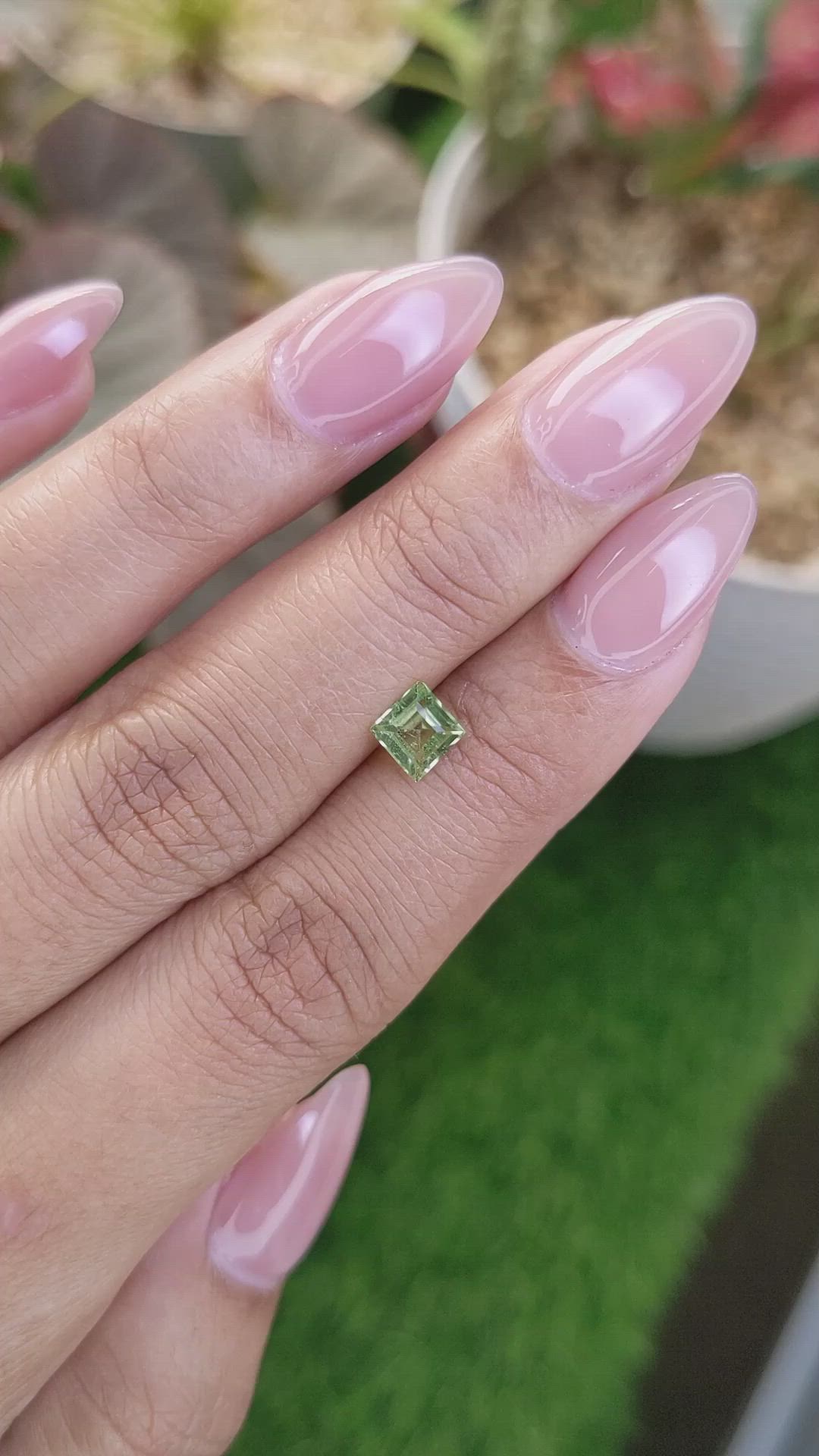 0.59 Ct. Green (Lime Green) Peridot from Pakistan Size Video