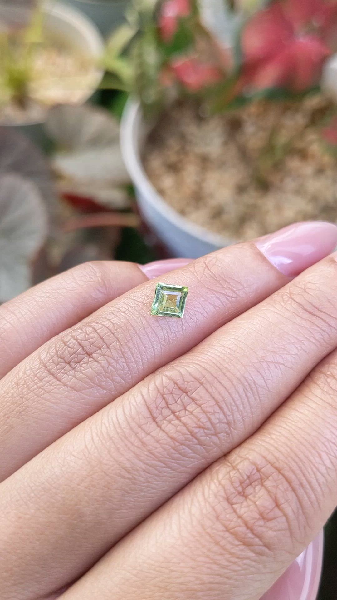 0.59 Ct. Green (Lime Green) Peridot from Pakistan Size Video