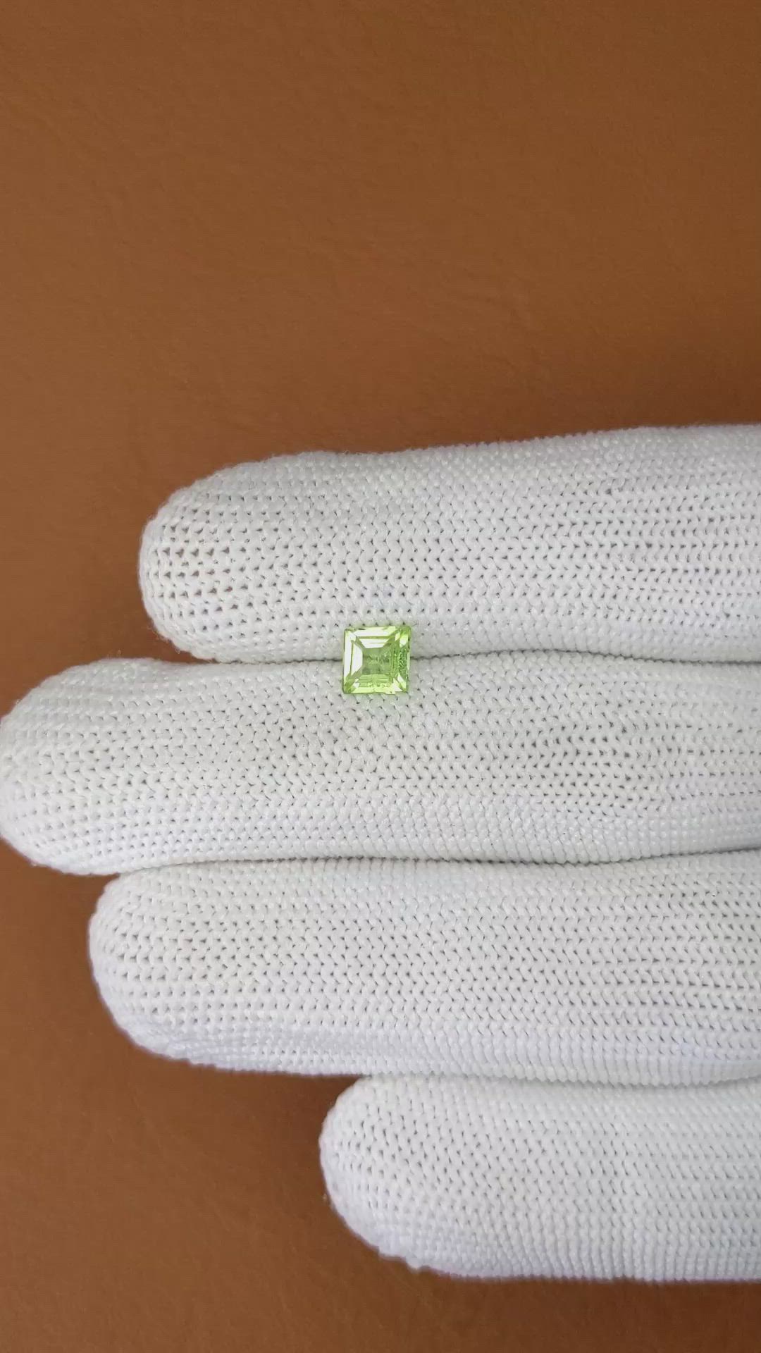 0.59 Ct. Green (Lime Green) Peridot from Pakistan Size Video