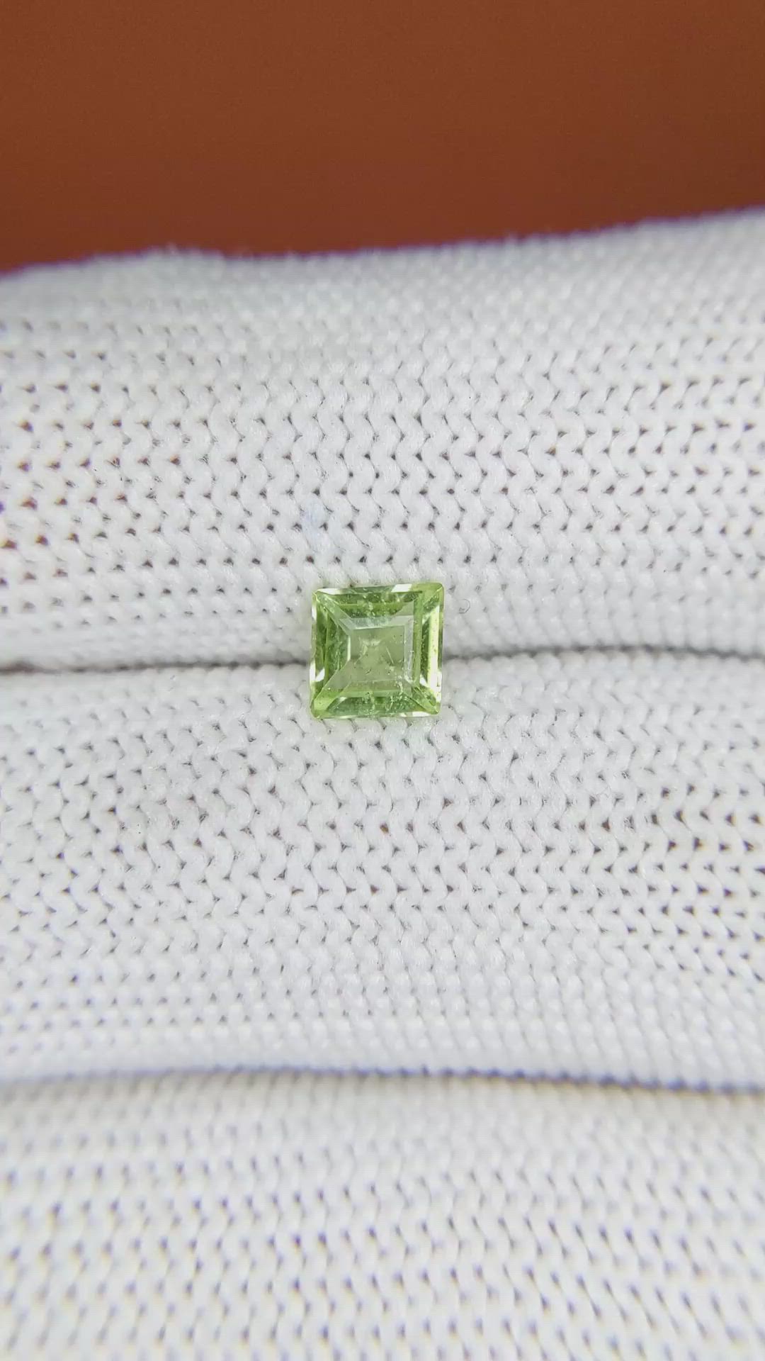 0.59 Ct. Green (Lime Green) Peridot from Pakistan Size Video
