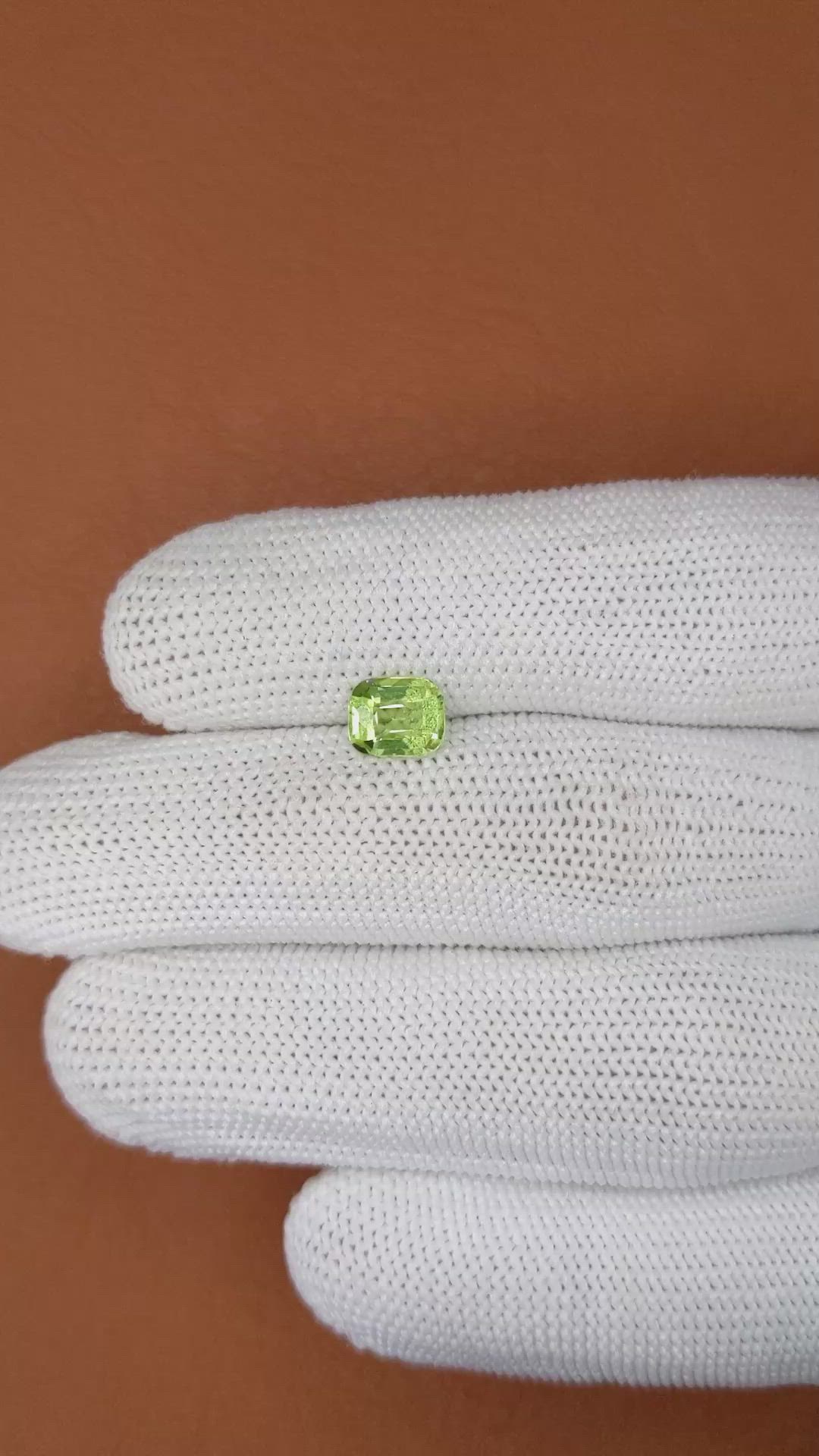 1.13 Ct. Yellowish Green Peridot from Pakistan Size Video