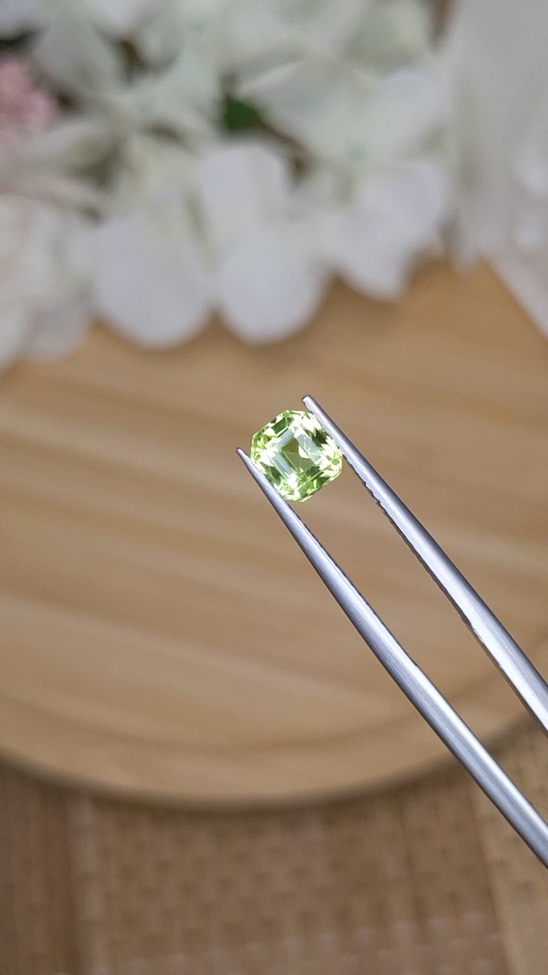 1.05 Ct. Yellowish Green Peridot from Ceylon (Sri Lanka) Size Video