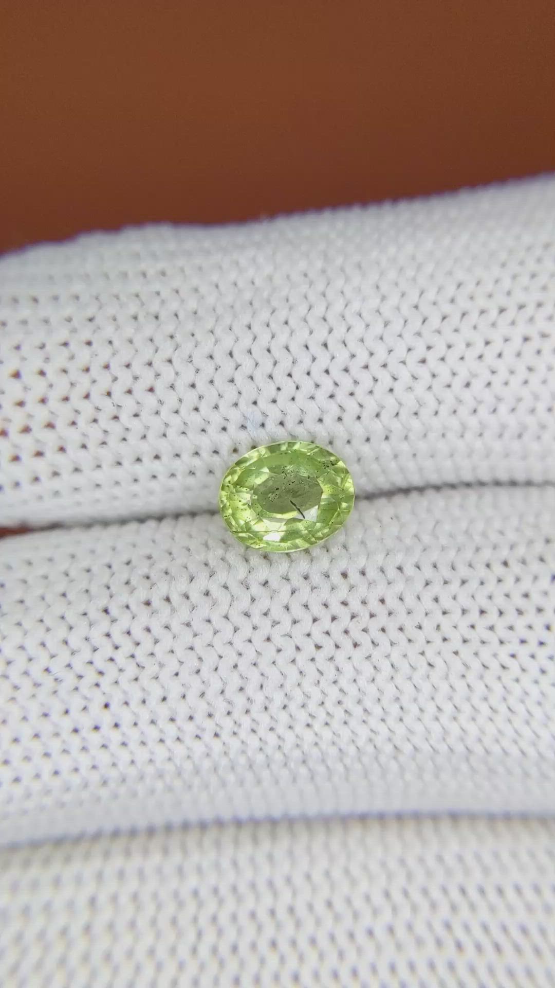 1.12 Ct. Yellowish Green Peridot from Pakistan Size Video