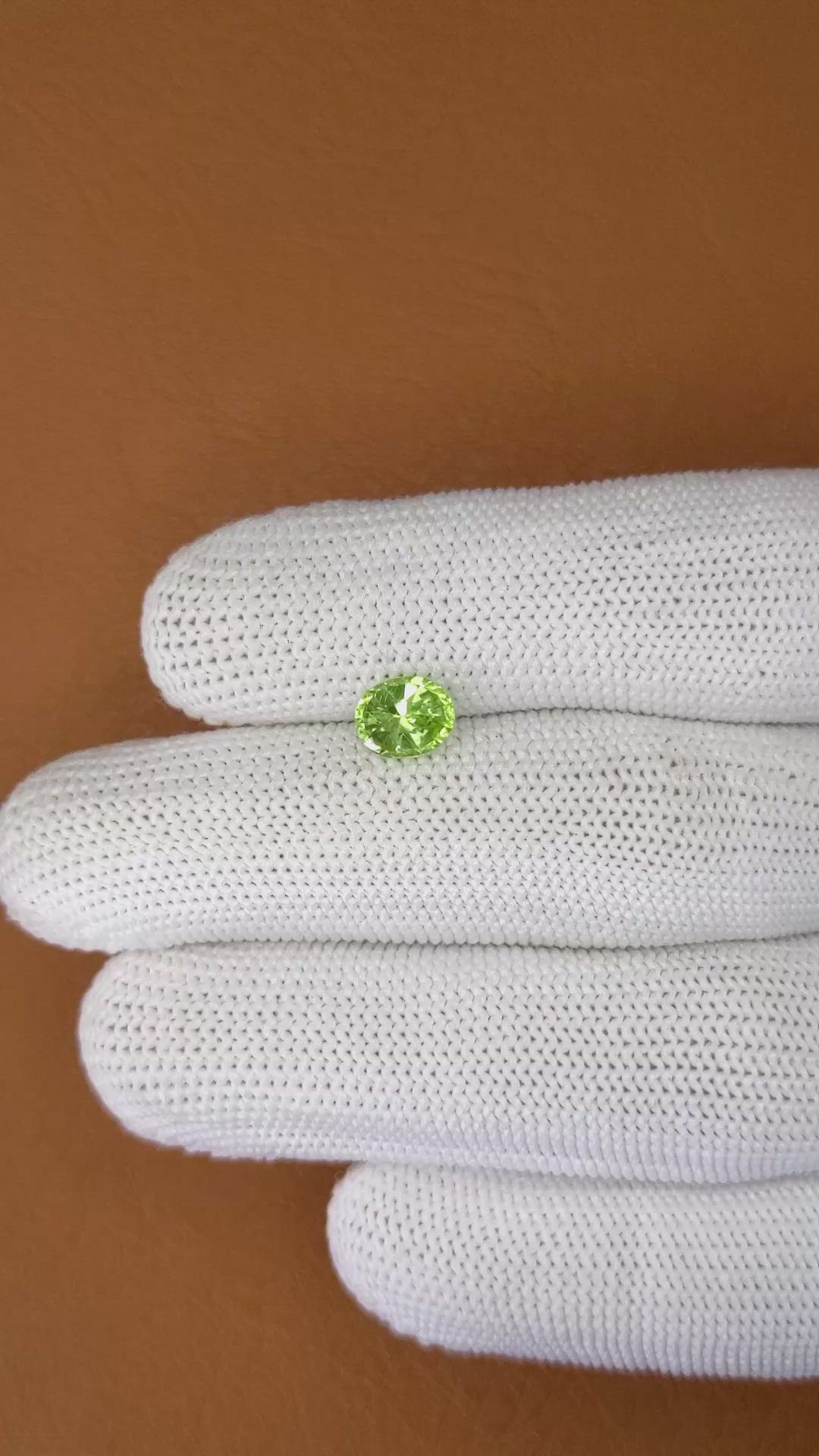 1.17 Ct. Yellowish Green Peridot from Ceylon (Sri Lanka) Size Video