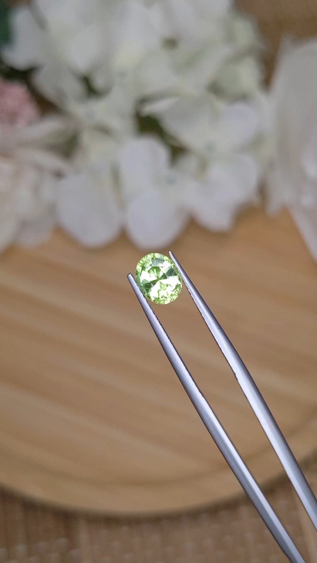1.17 Ct. Yellowish Green Peridot from Ceylon (Sri Lanka) Size Video