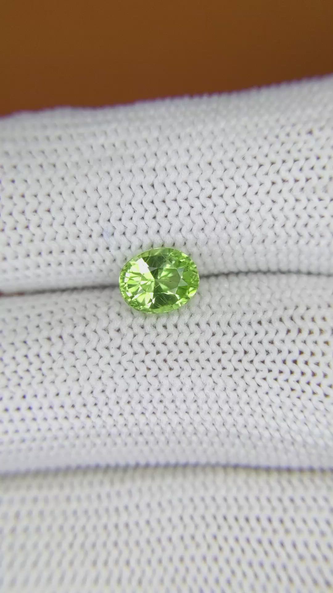1.17 Ct. Yellowish Green Peridot from Ceylon (Sri Lanka) Size Video