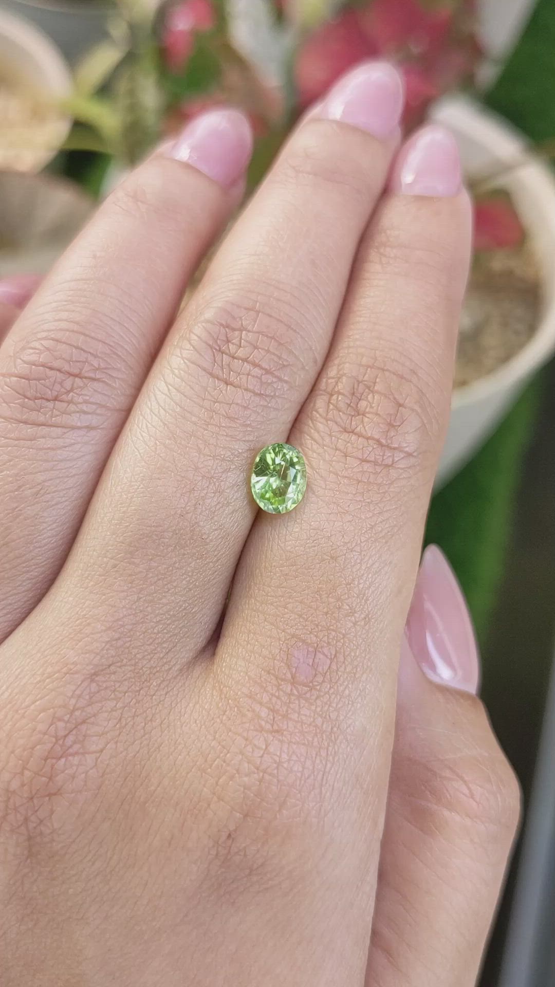 1.17 Ct. Yellowish Green Peridot from Ceylon (Sri Lanka) Size Video