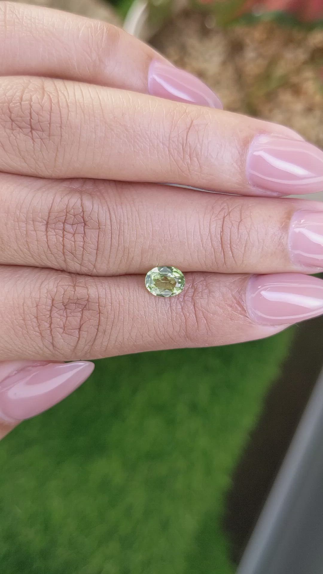 0.82 Ct. Green (Lime Green) Peridot from Ceylon (Sri Lanka) Size Video