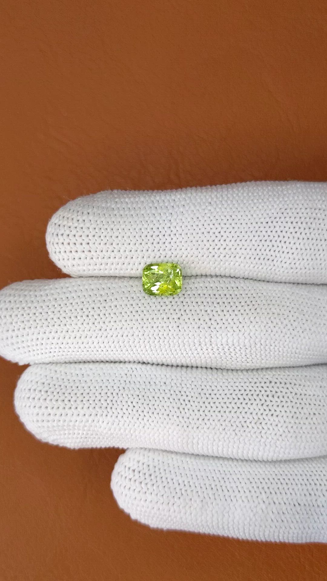 1.18 Ct. Yellowish Green Peridot from Pakistan Size Video