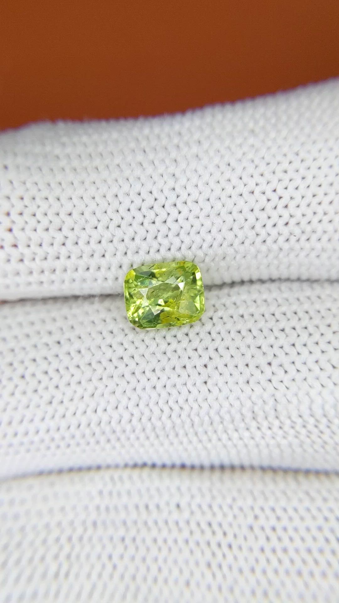 1.18 Ct. Yellowish Green Peridot from Pakistan Size Video
