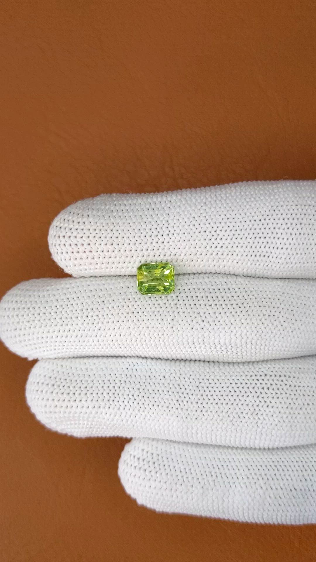 1.36 Ct. Yellowish Green Peridot from Pakistan Size Video