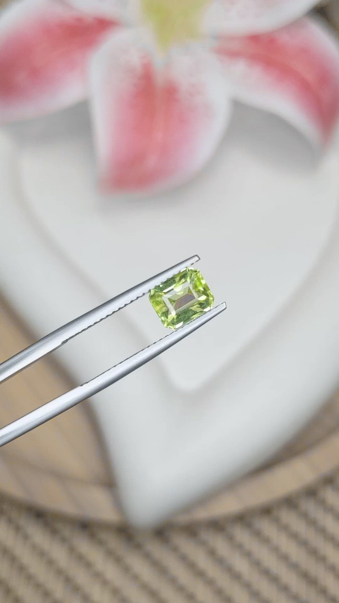 1.36 Ct. Yellowish Green Peridot from Pakistan Size Video