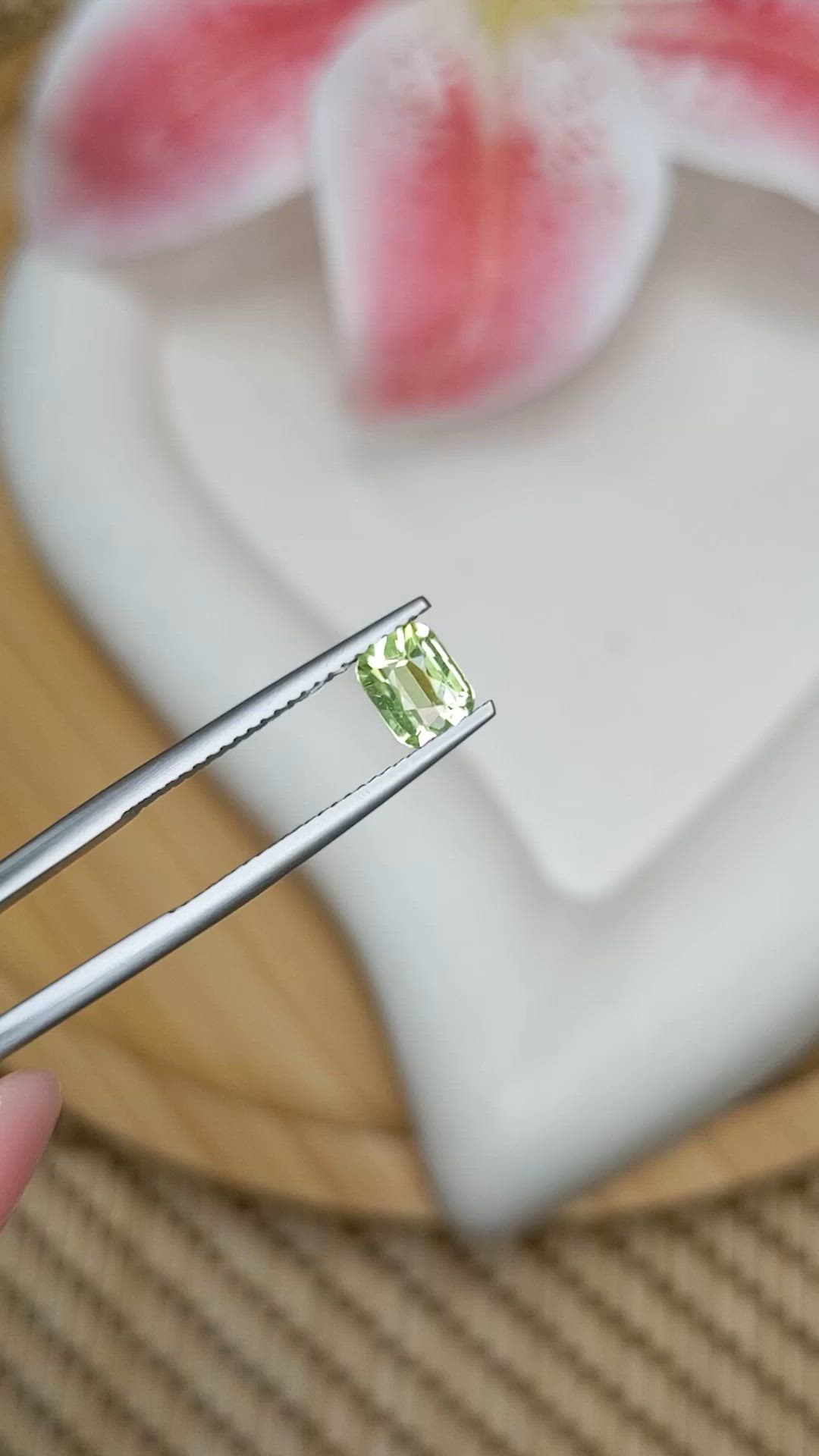 0.79 Ct. Yellowish Green Peridot from Pakistan Size Video