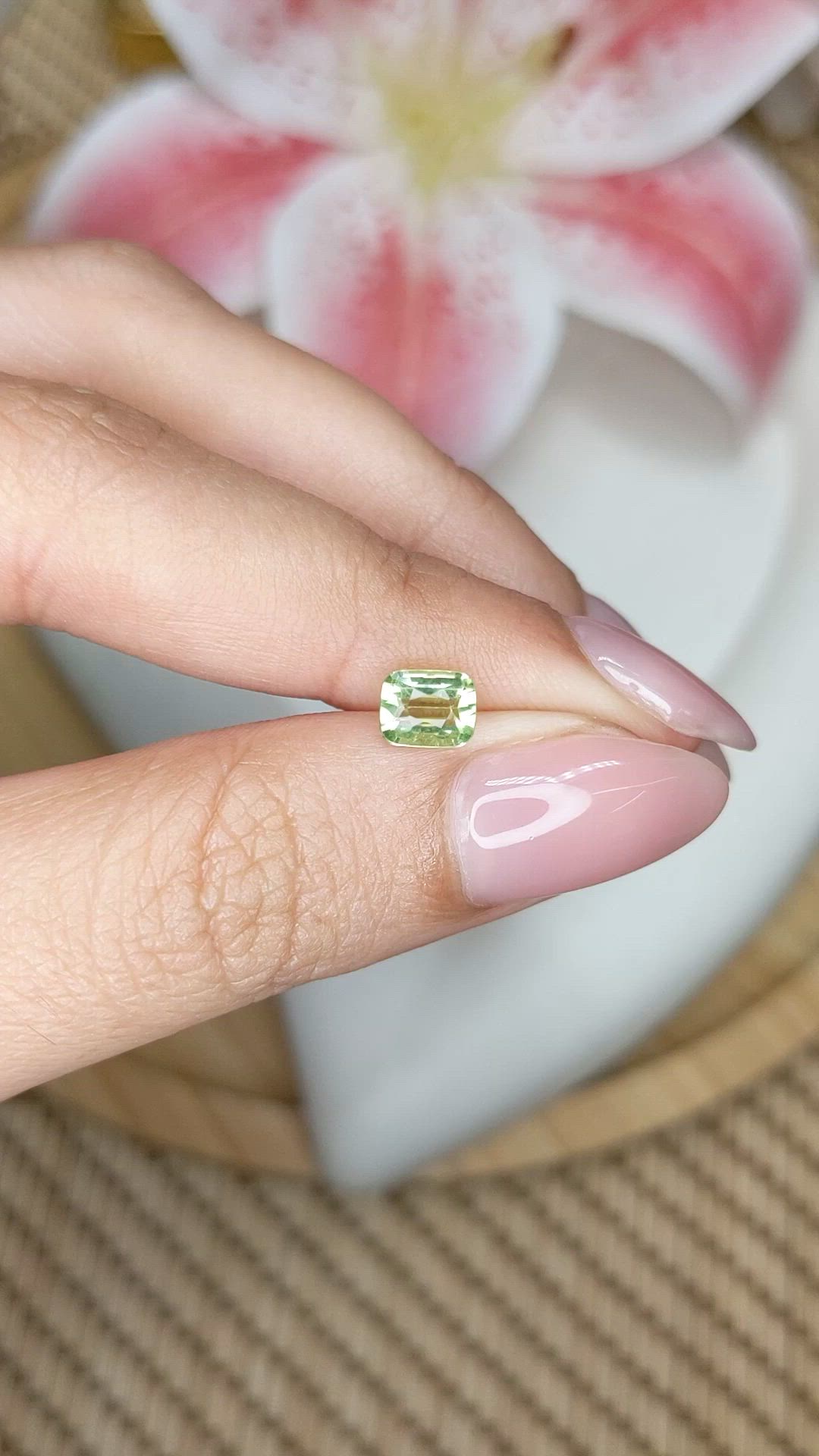 0.79 Ct. Yellowish Green Peridot from Pakistan Size Video