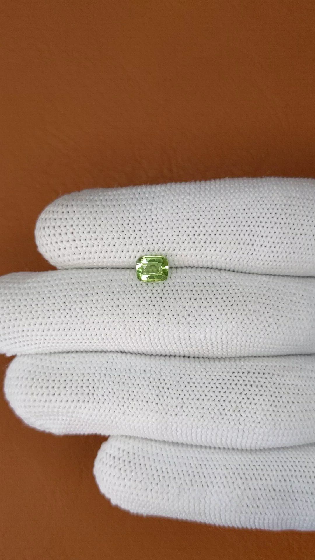 0.79 Ct. Yellowish Green Peridot from Pakistan Size Video