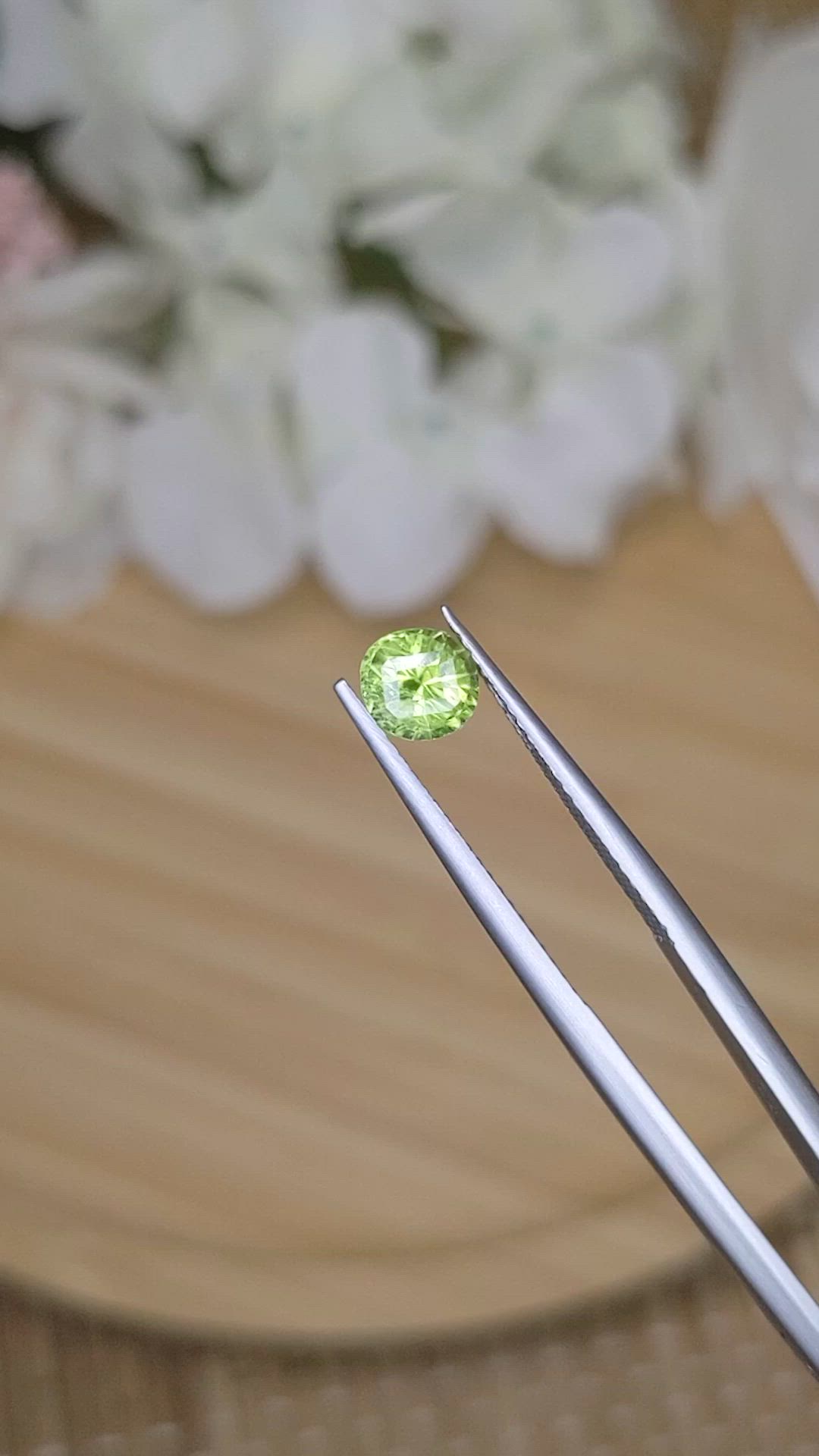 0.83 Ct. Yellowish Green Peridot from Pakistan Size Video