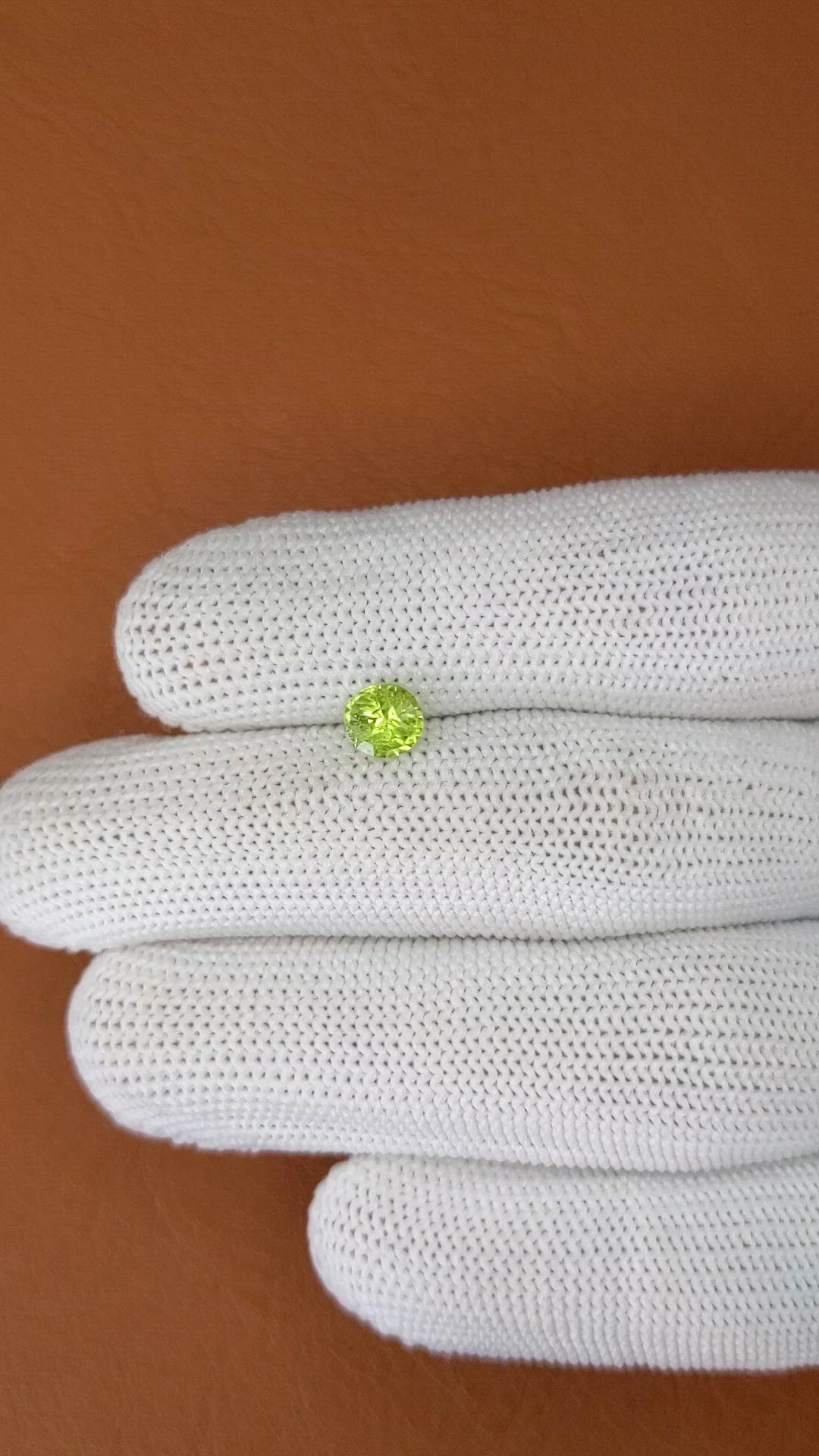 0.83 Ct. Yellowish Green Peridot from Pakistan Size Video